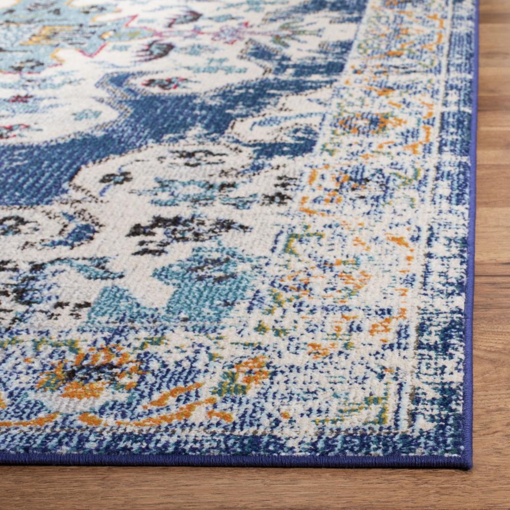 Safavieh Madison Kenora 9 x 12 Navy/Gray Indoor Distressed/Overdyed Vintage Area Rug