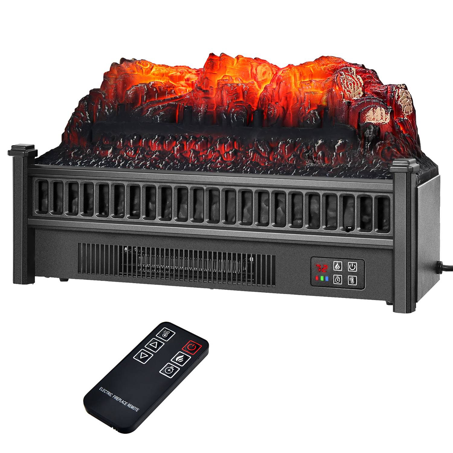 Costway CSHY001417 23 inches Electric Fireplace Log Set Heater With Remote Control Realistic Flame 1400W