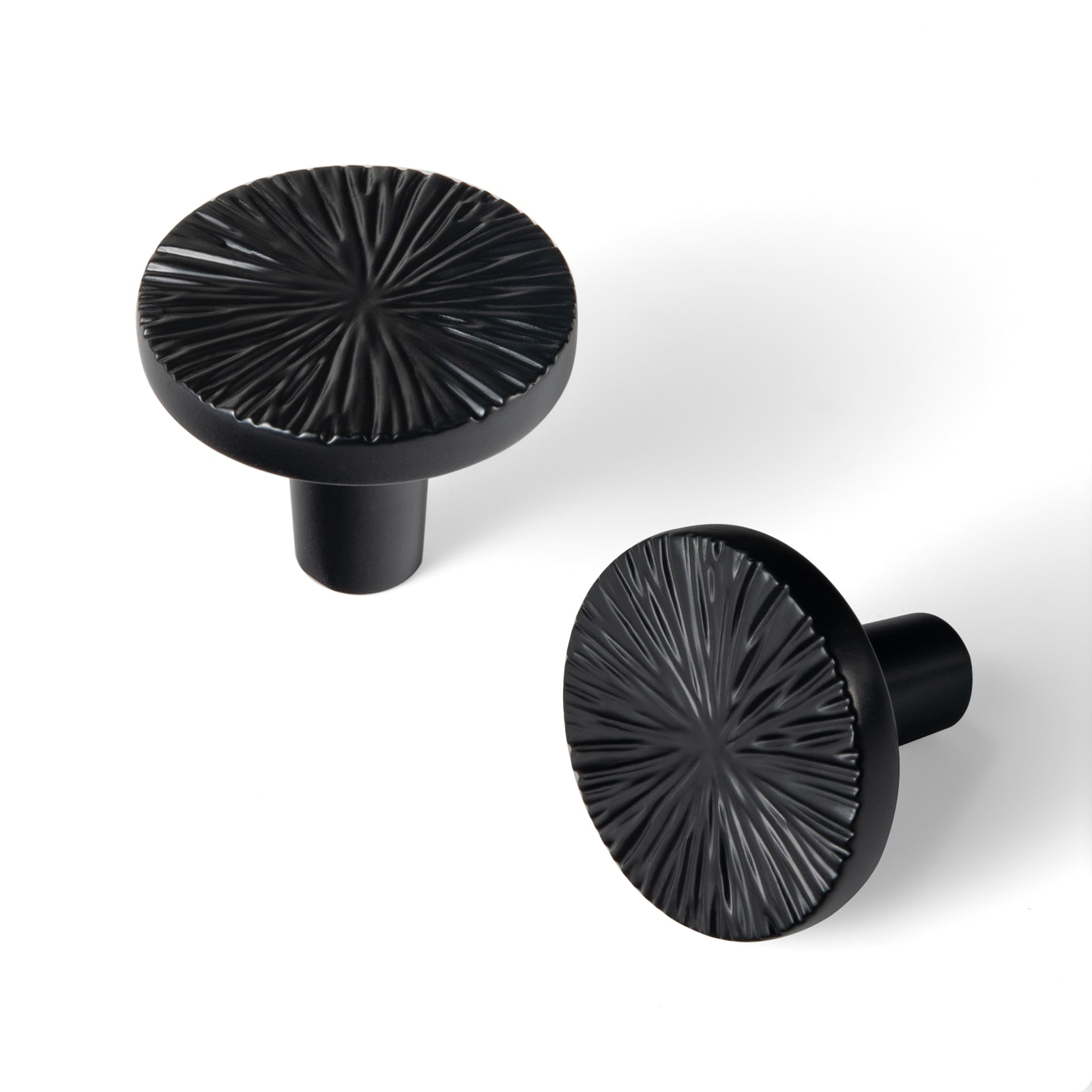 Miaokesen 9617B-DADAN 1-3/10-in Matte Black Mushroom Modern Cabinet Knob 6 -Pack