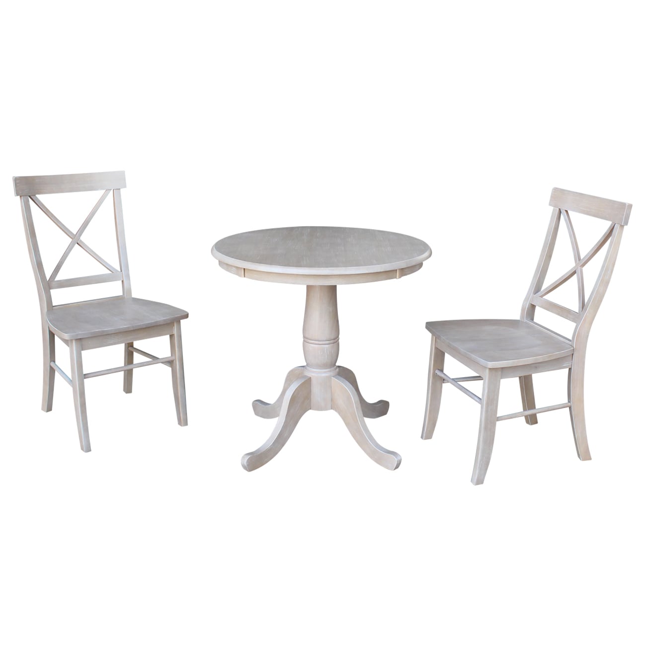 International Concepts Washed Gray Taupe Casual Dining Room Set with ...