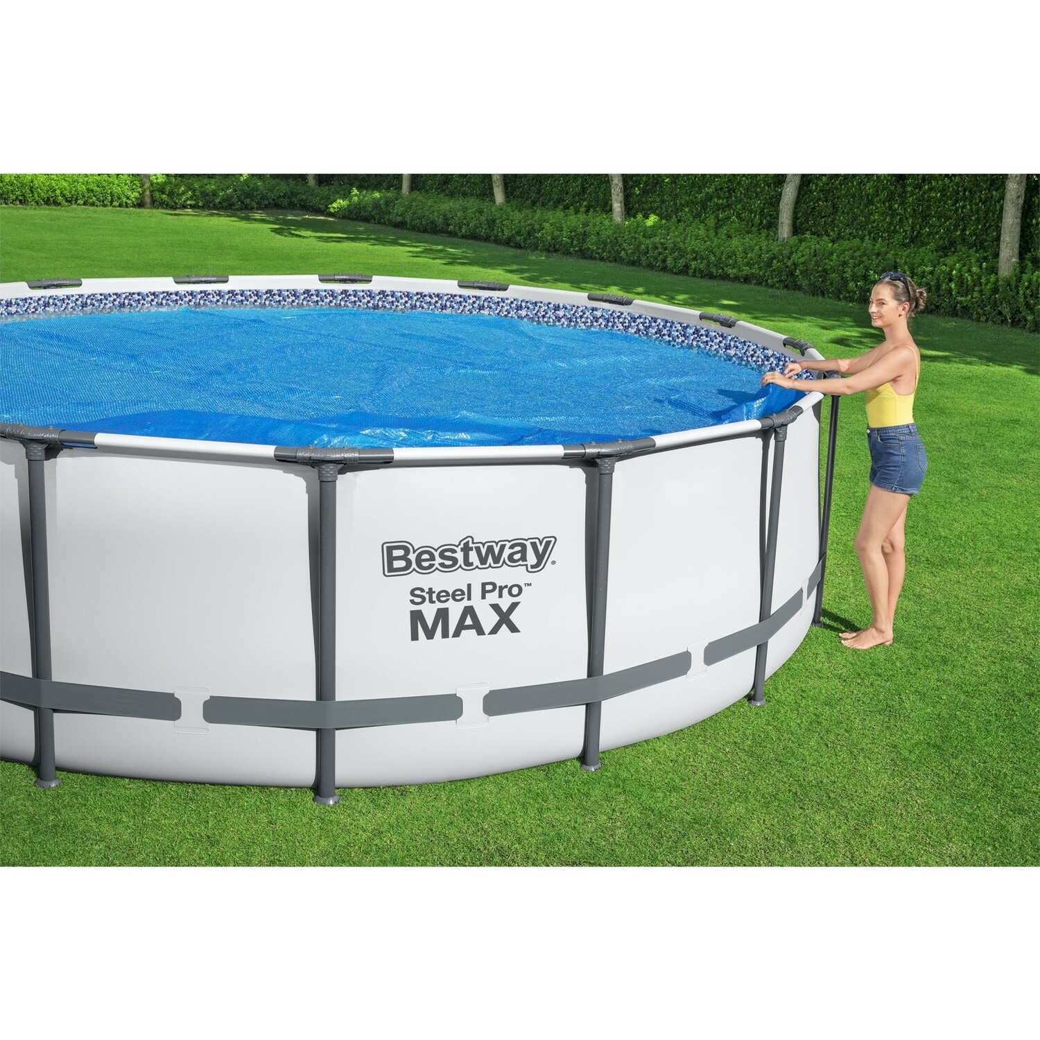 Bestway 18-ft x 18-ft Plastic Solar Round Pool Cover in the Pool Covers  department at