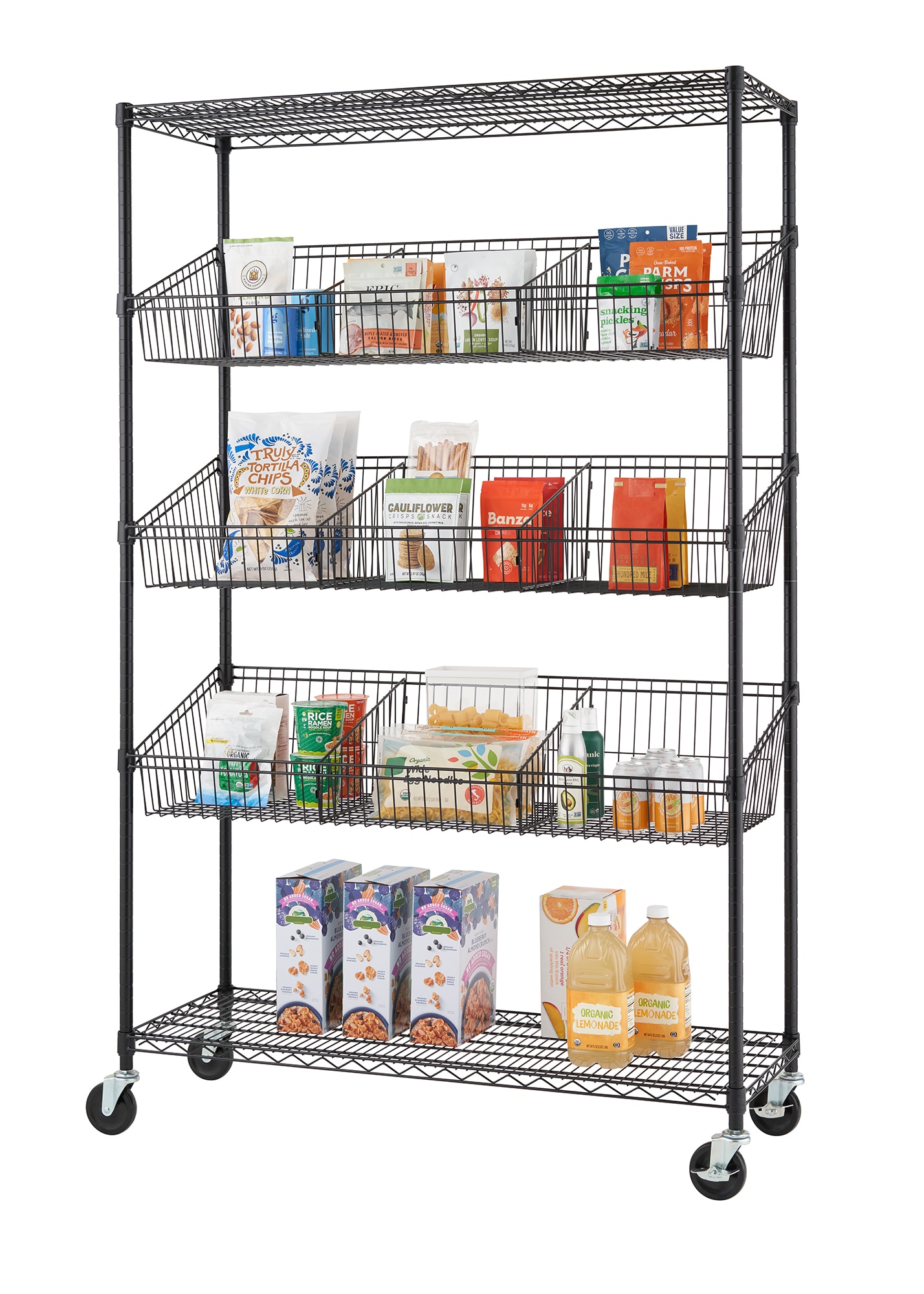 Trinity TXK-1701 Dual-Sided Rolling Bin Rack