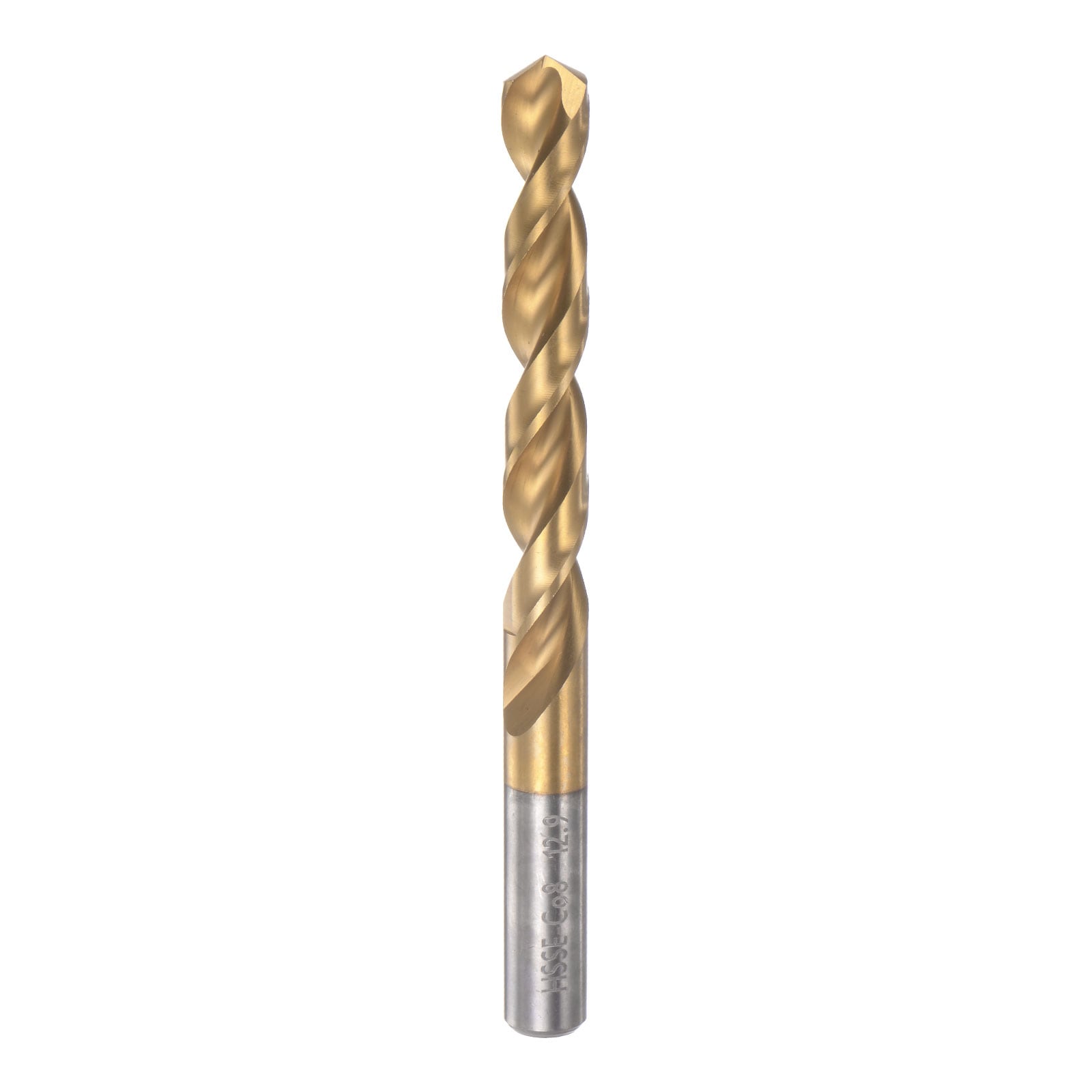 Harfington Twist Drill Bit 12.9mm Titanium Coated (HSS-E) M42 High Speed Steel 8 Percent Cobalt Straight Shank for Stainless Steel Aluminum Alloy Metal #S26051300UX4210