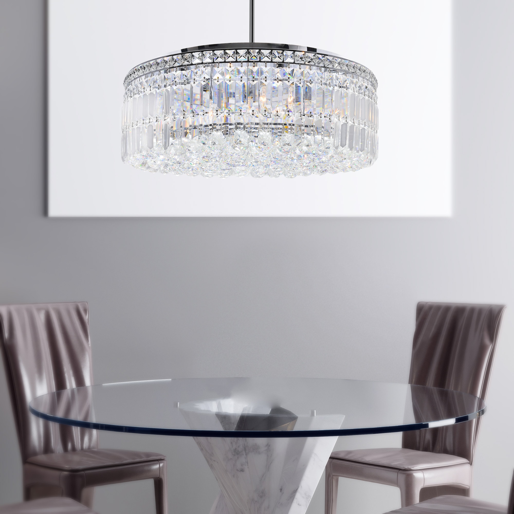 CWI Lighting 8006P24C-R Colosseum 10 -Light Chrome Traditional Crystal For Use in Bathrooms, Bedrooms, Dining Rooms, Foyers, Kitchens, Living Rooms Chandelier