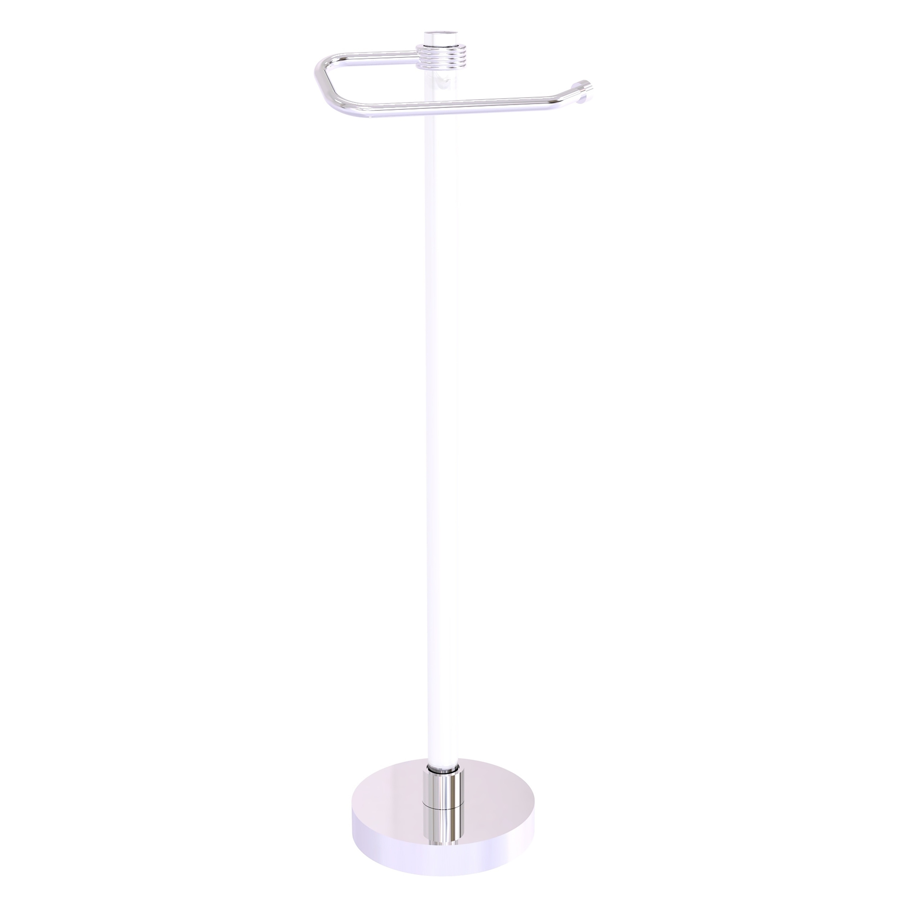 Allied Brass CVTS-25G-PC Clearview Polished Chrome Freestanding Single post Toilet Paper Holder 1 -Rolls with Storage