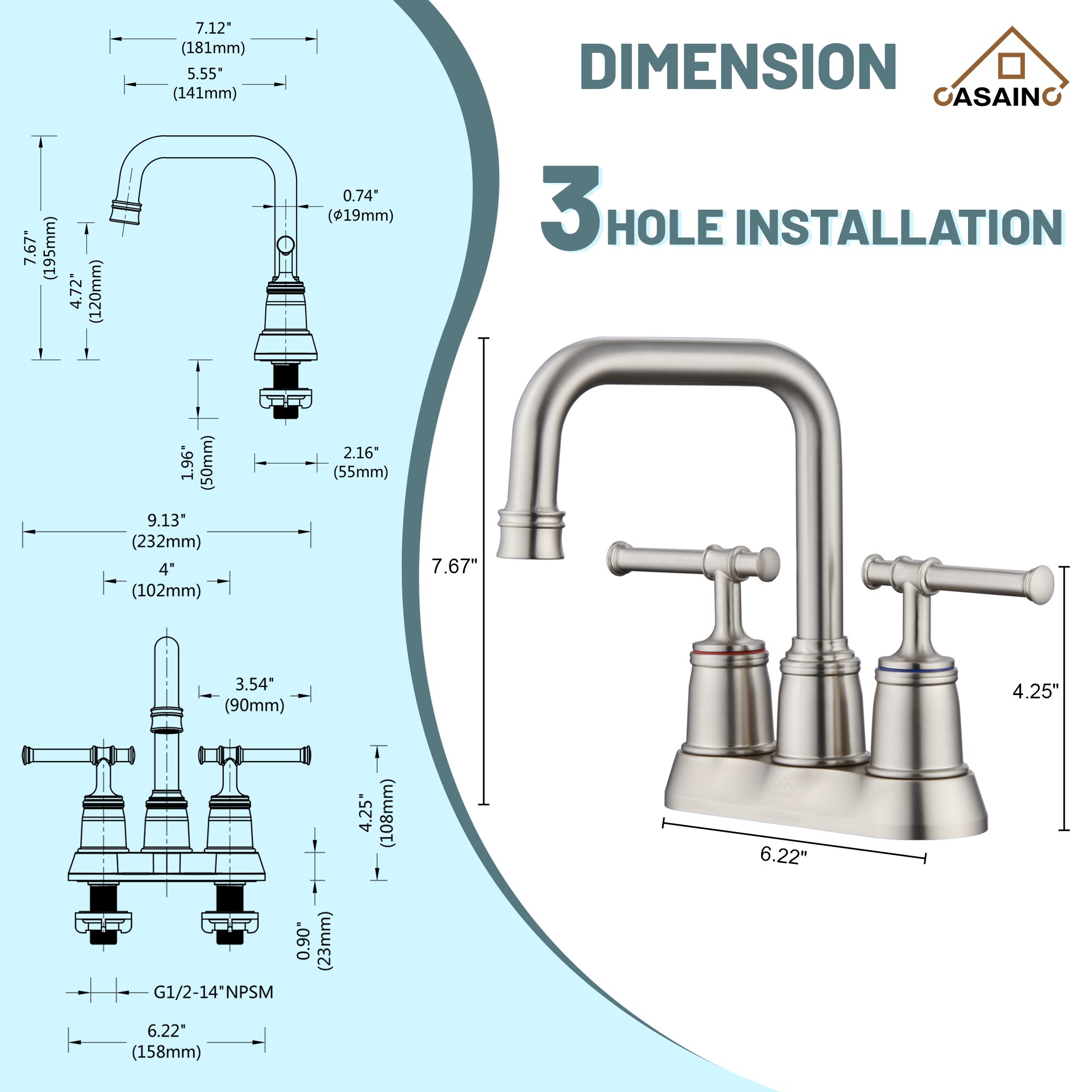 CASAINC ODB-LB-98039-S Lavatory-Faucets - View #7