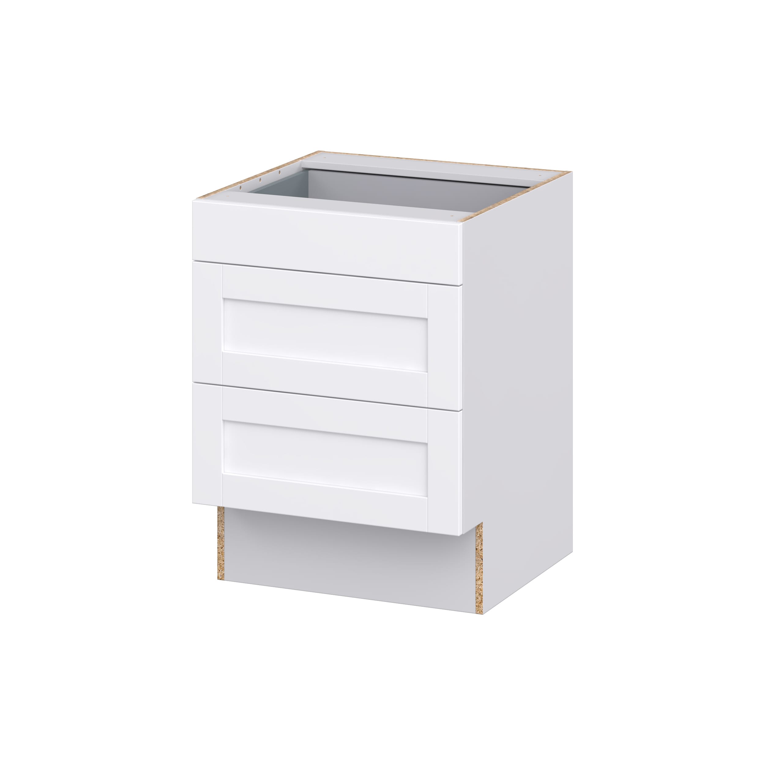 Hugo&Borg DSB3D24ADA-RM Rosemont 24-in W x 32.5-in H x 25-in D Glacier White 3 -Drawers Drawer Base Fully assembled Cabinet ( Recessed panel Shaker )