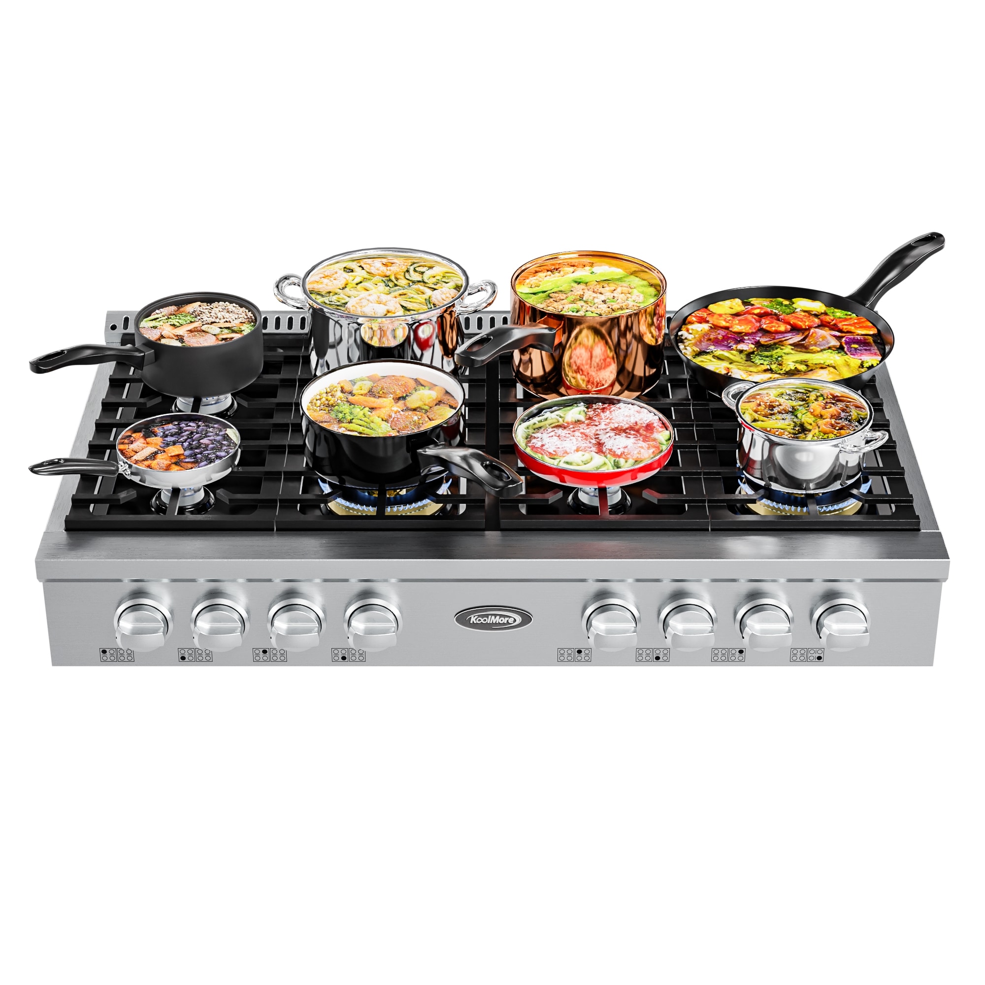 KoolMore KM-HGRT48-SS 48 inch 8 burners Stainless steel Gas Cooktop