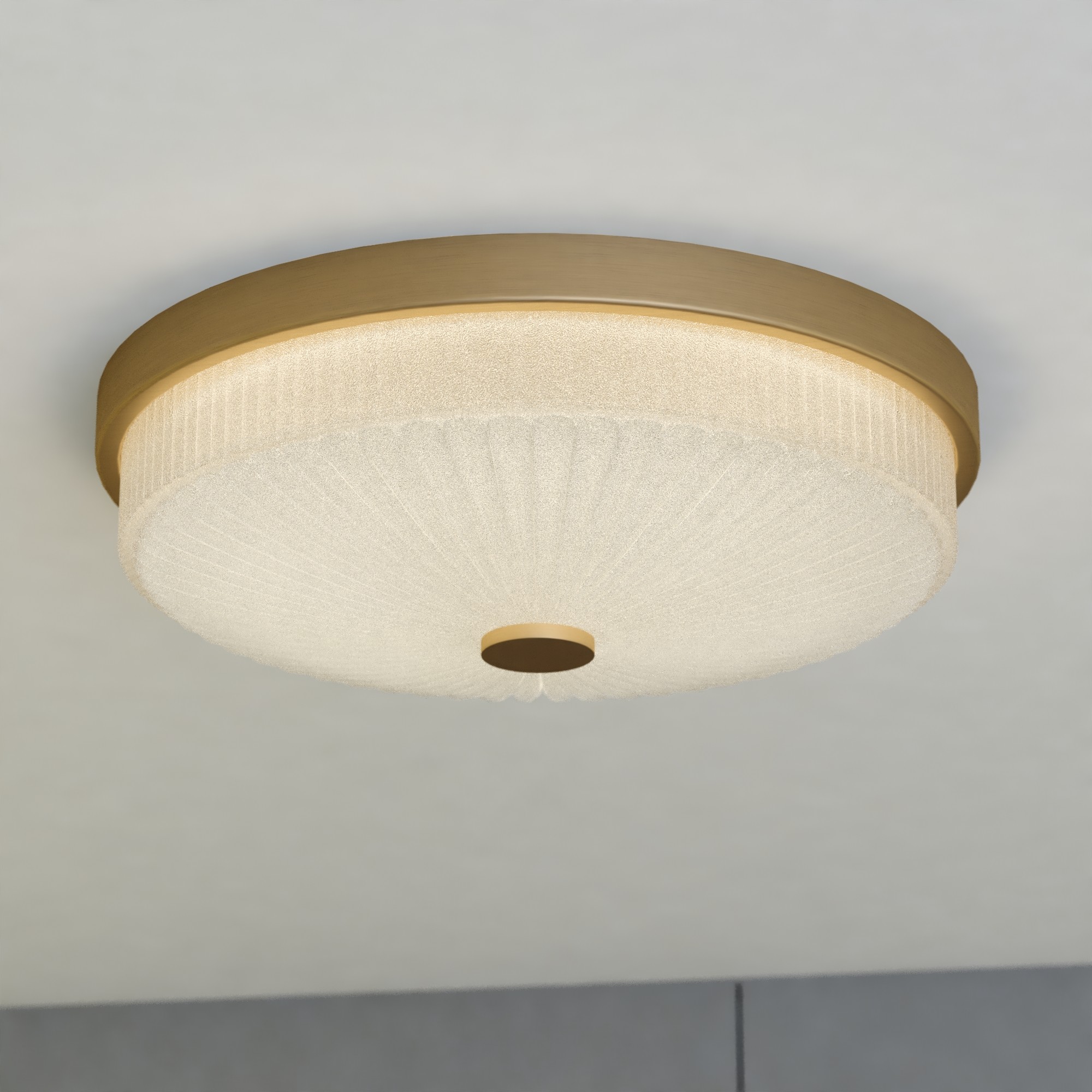 Cascadia C0325 Preston 1 -Light 12.5-in Satin Brass Integrated LED Flush Mount Light