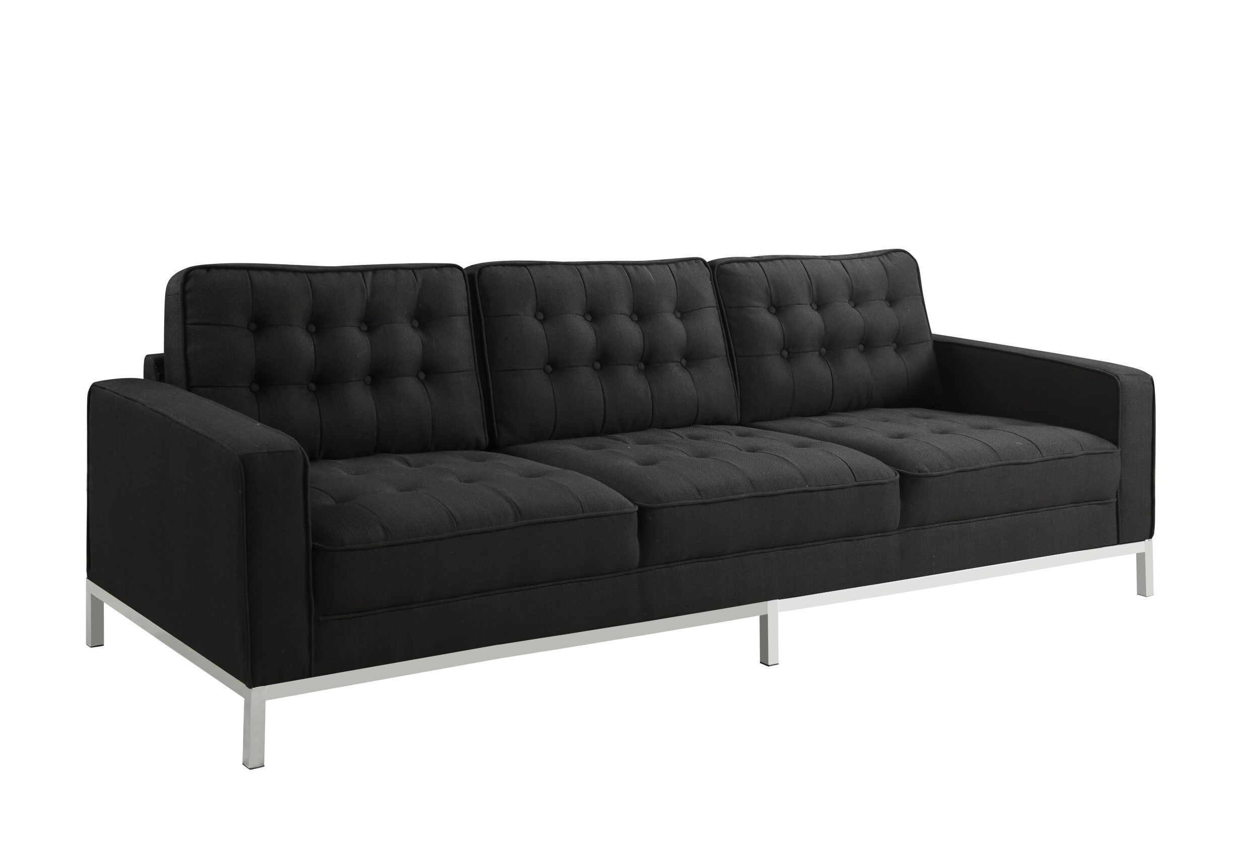 Chic Home Design Draper Modern Black Linen Sofa in the Couches, Sofas ...