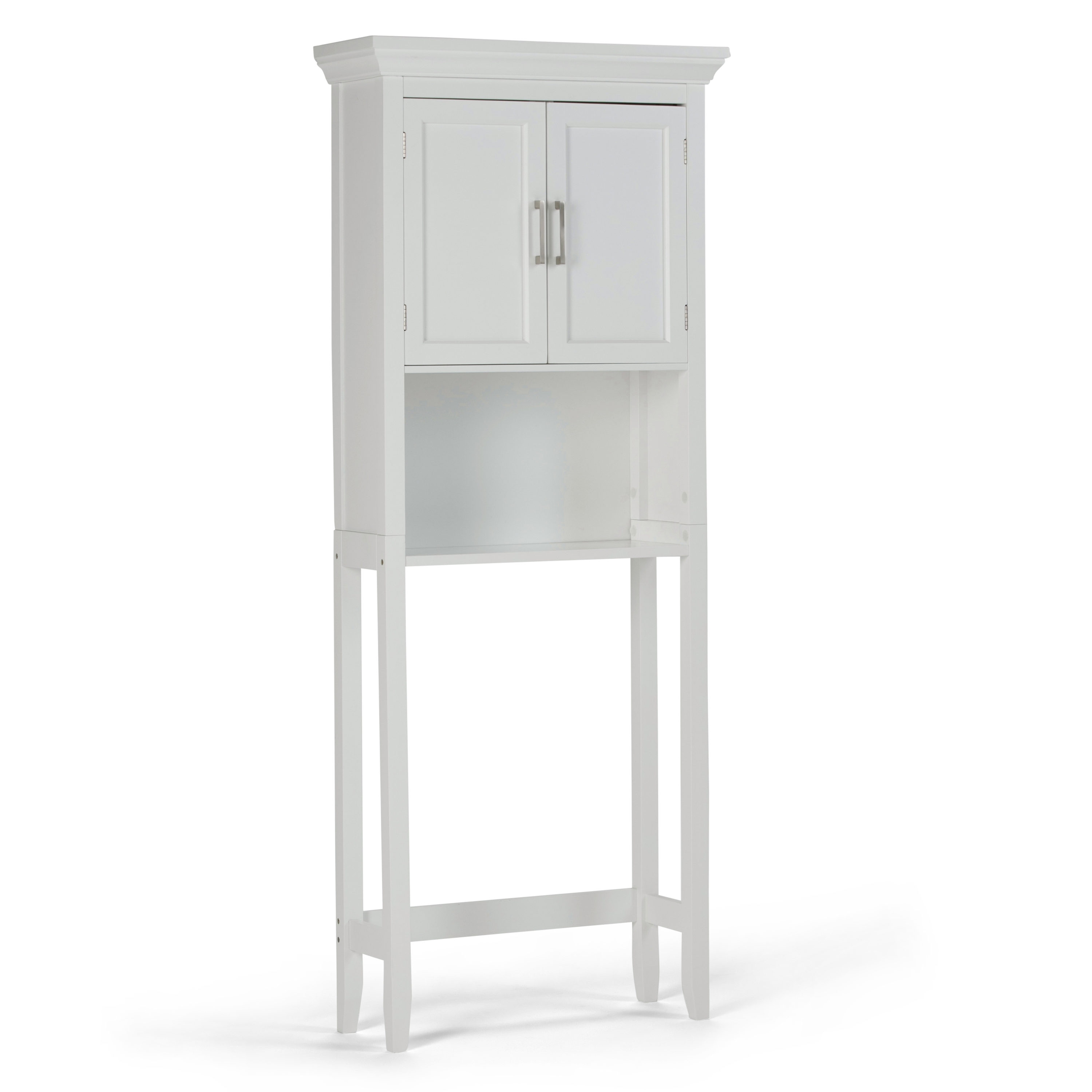 Simpli Home AXCBSAVN07-WH Avington 26.97-in x 67-in x 10-in White 2 -Shelf Over-the-Toilet Storage