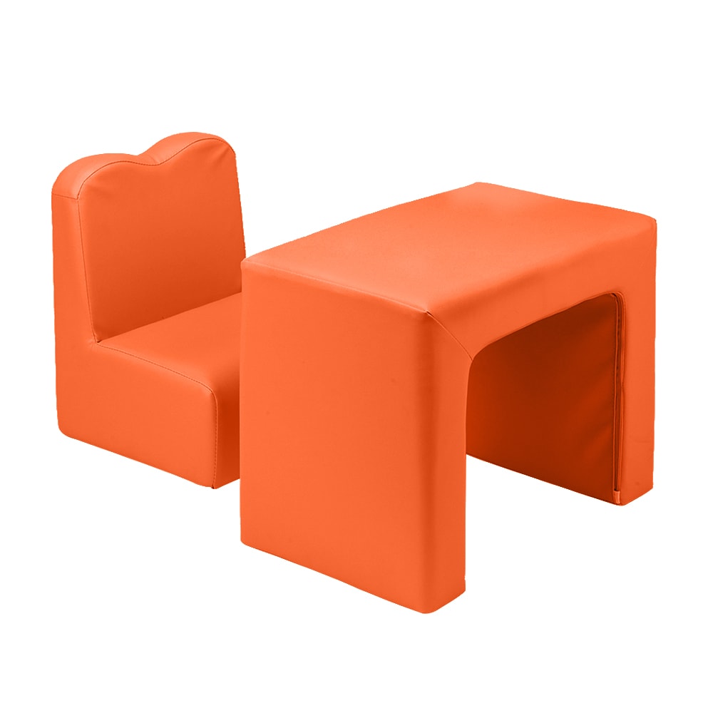 Winado 928727156902 15.35-in Orange Upholstered Stackable Kids Accent Chair