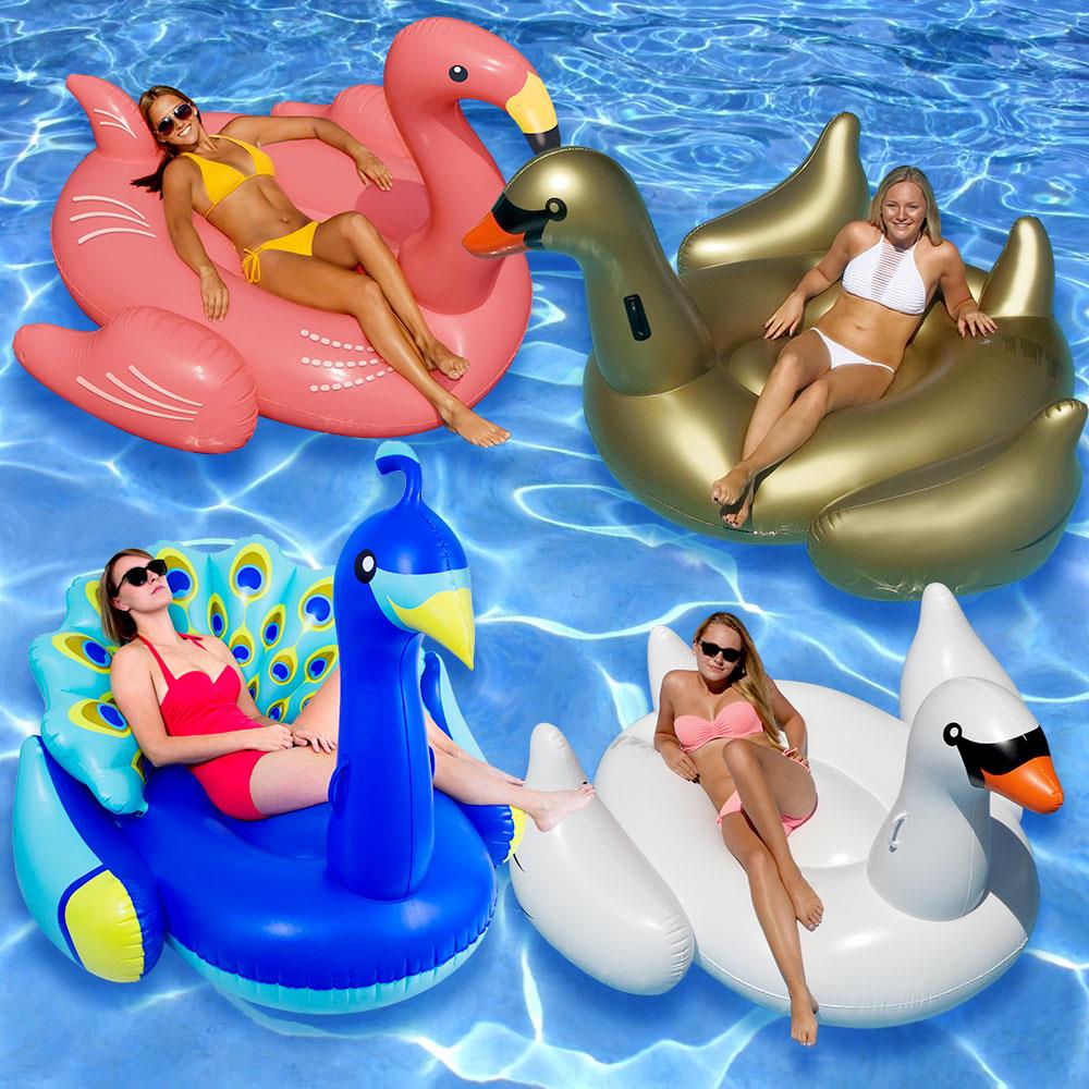 Swimline 90705M-21-01-27 76-in x 57-in 1-Seat Multi Inflatable Ride-on 4-Pack