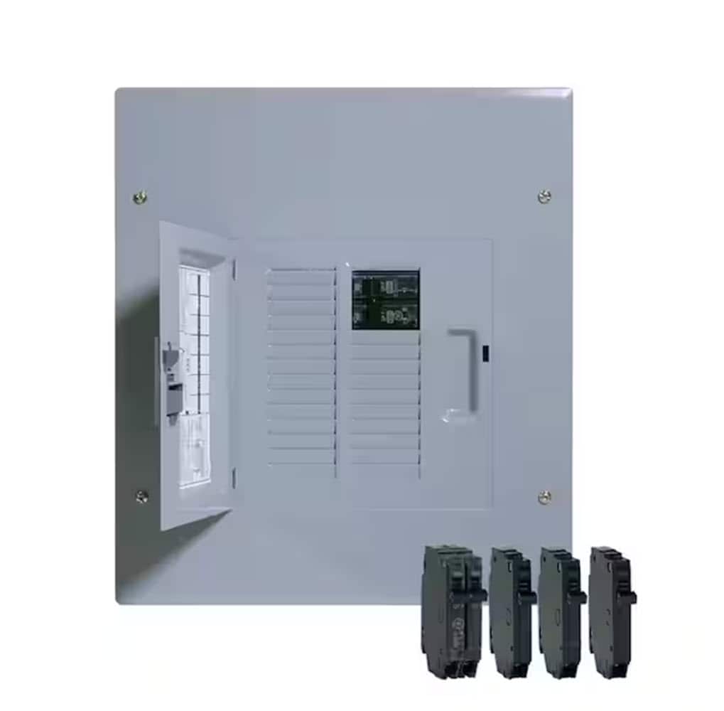 GE 100 Amp 12-Space 22-Circuit Main Breaker Indoor Load Center and Breaker Kit