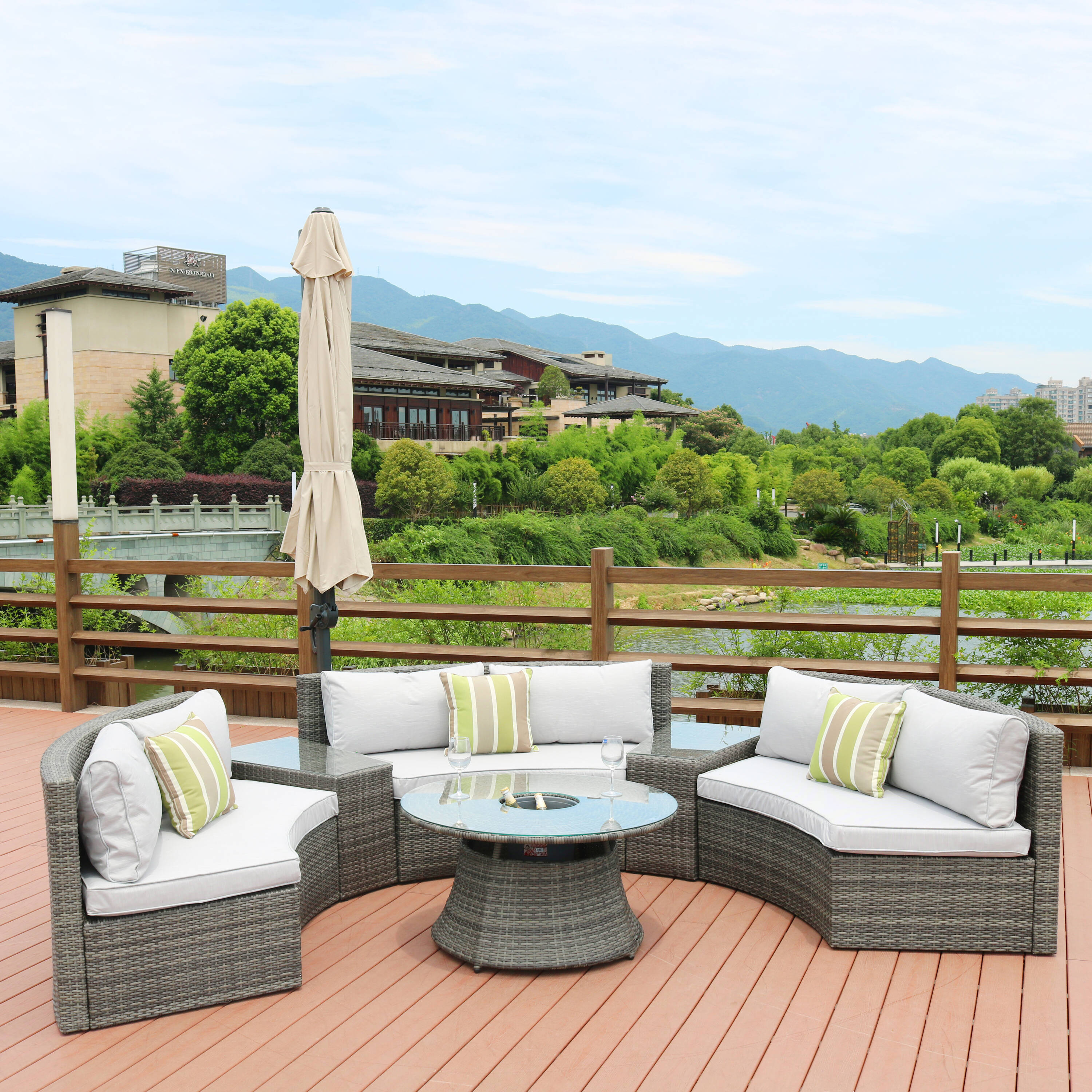 Direct Wicker DWS-1205B-GRAY Patio-Conversation-Sets - View #2