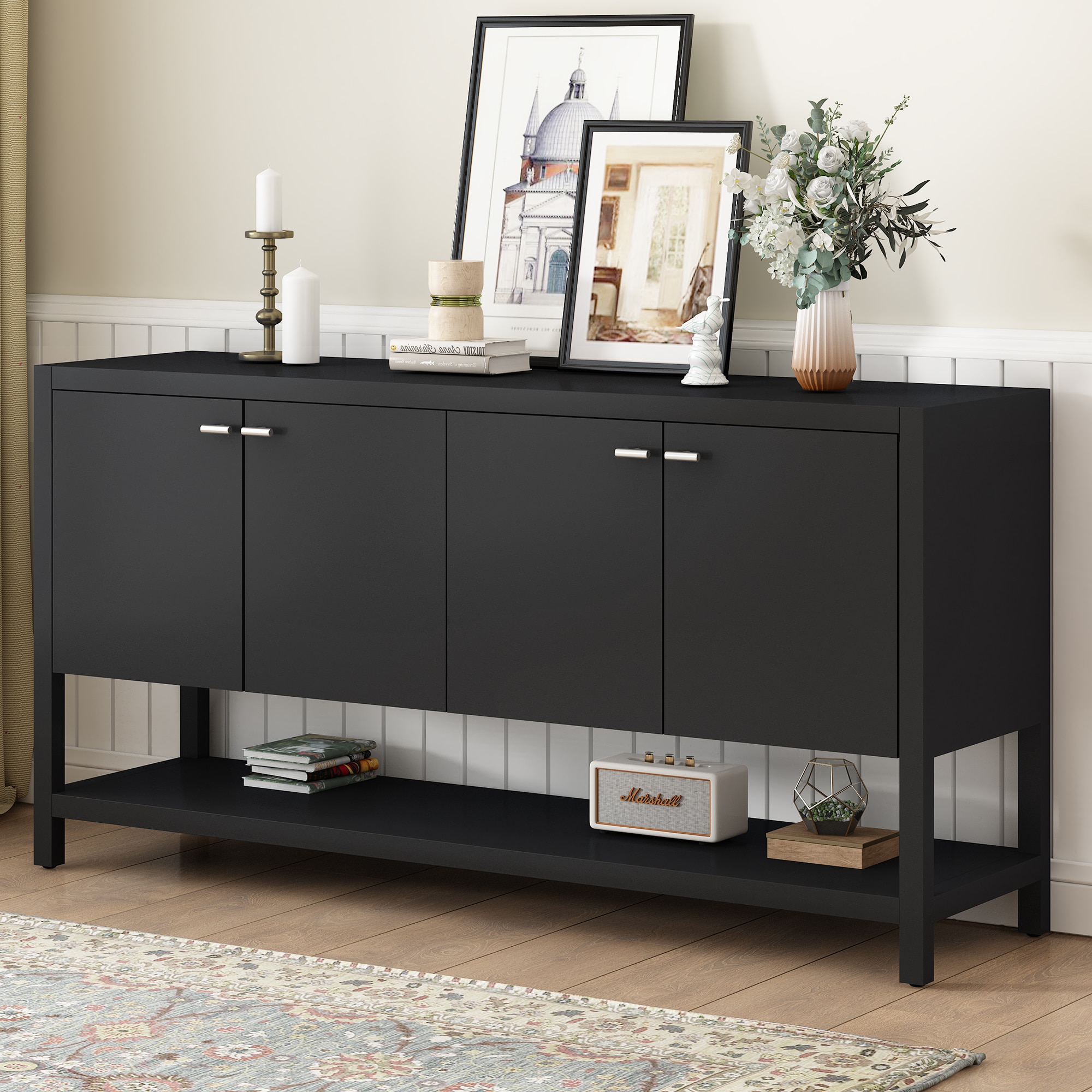 ModernLuxe N711P205932B UStyle Functional Entryway Console Table with Ample StorageSuitable for StudyEntrance and Living Room