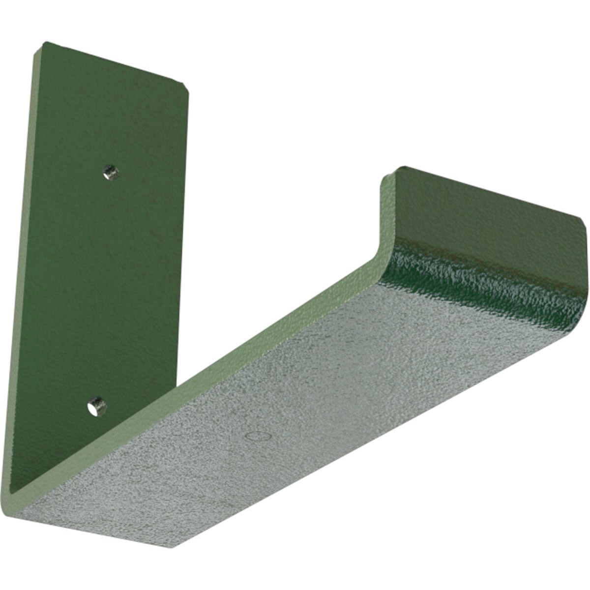 Ekena Millwork BKTM02X08X06HSHDG Steel Hanging Shelf 8-in x 2-in x 6-in Green Steel Mounting bracket