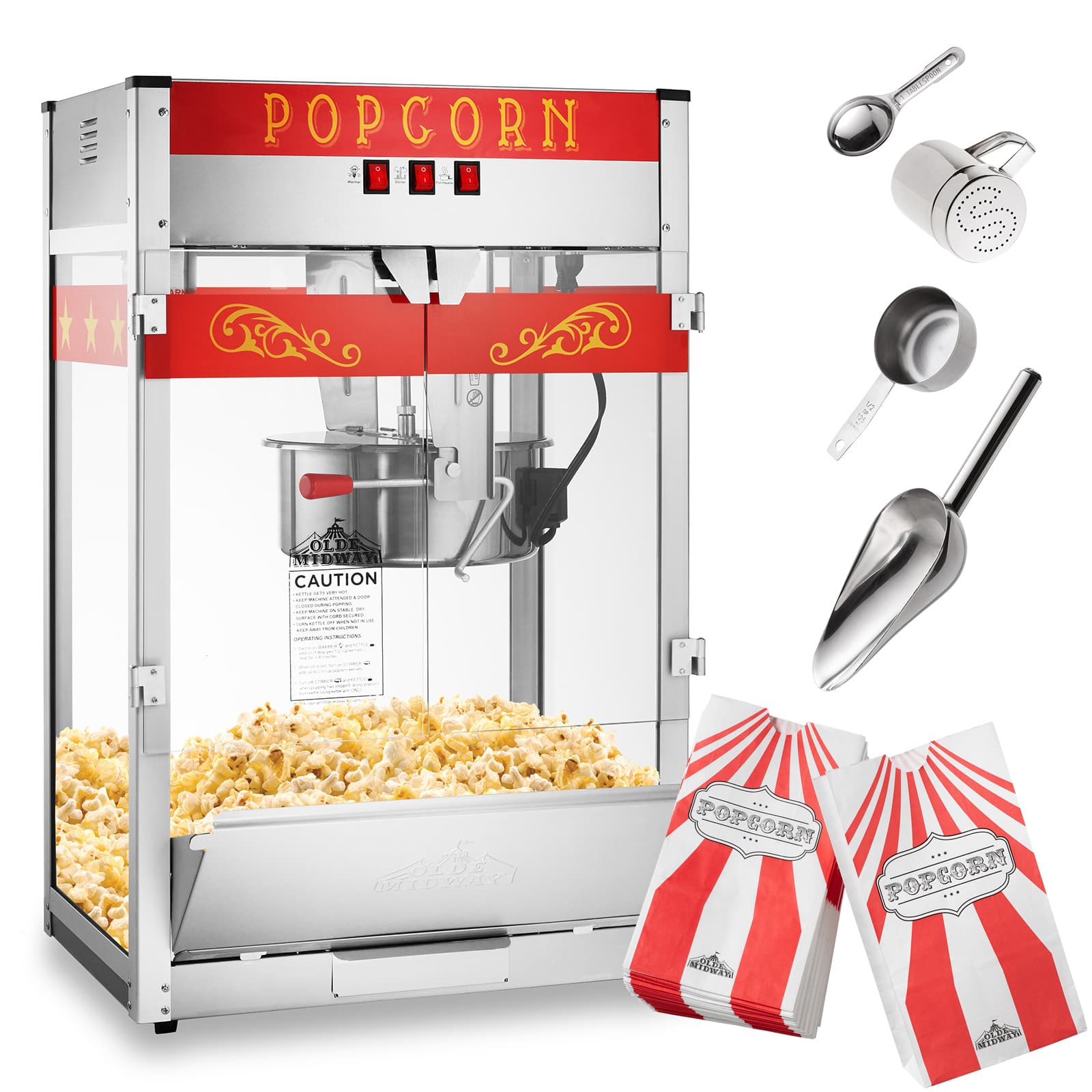 Olde Midway CON-POP-1600-RED Popcorn-Makers - View #2