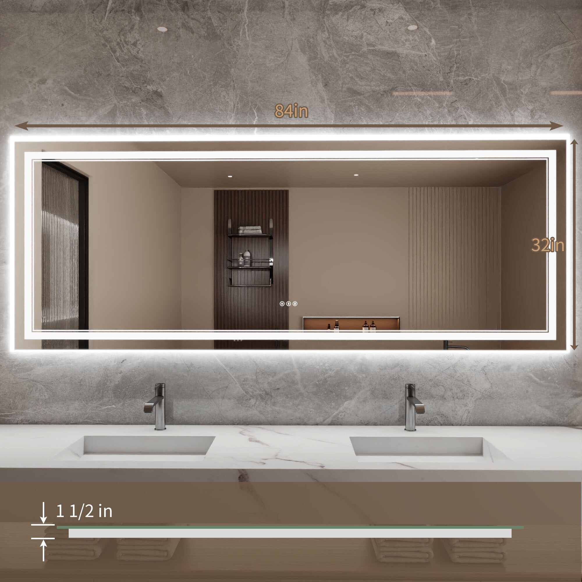 Bayfeve BFKF-4836D4-MIR Framed-Bath-Mirrors - View #6