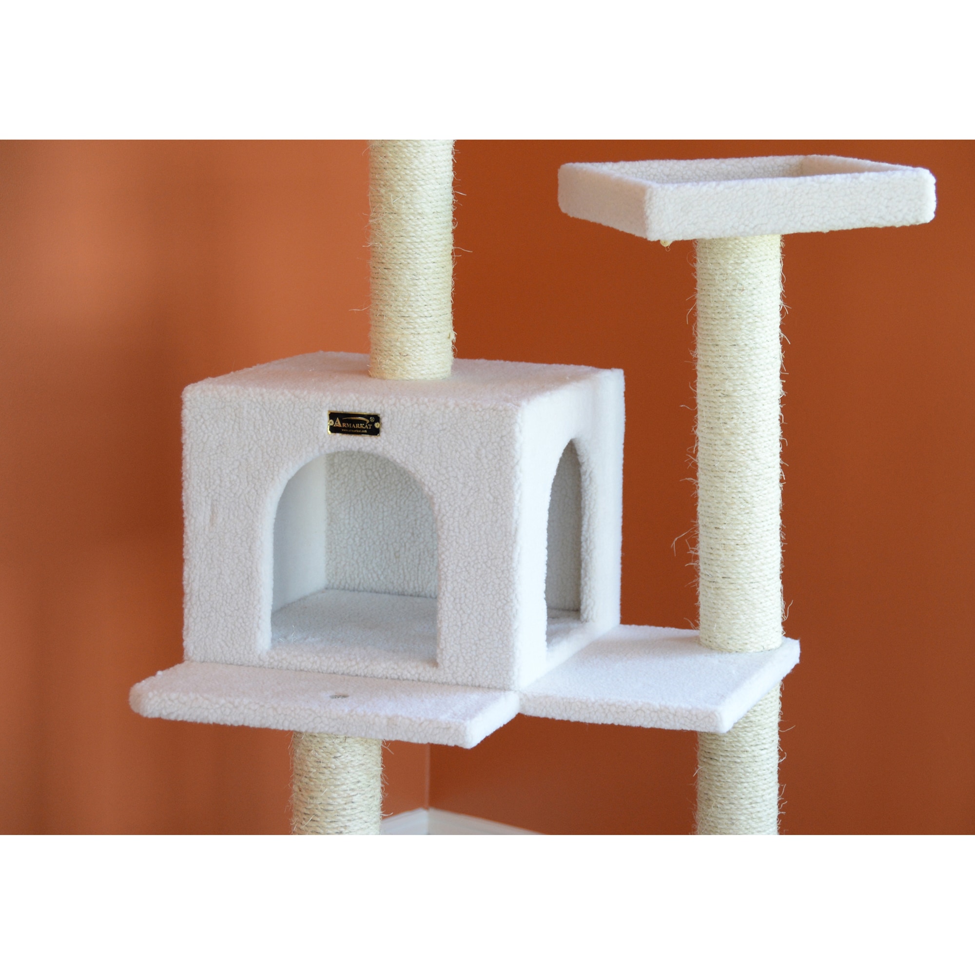 Ivory 57" Freestanding Cat Tree with Sisal Posts and Condo