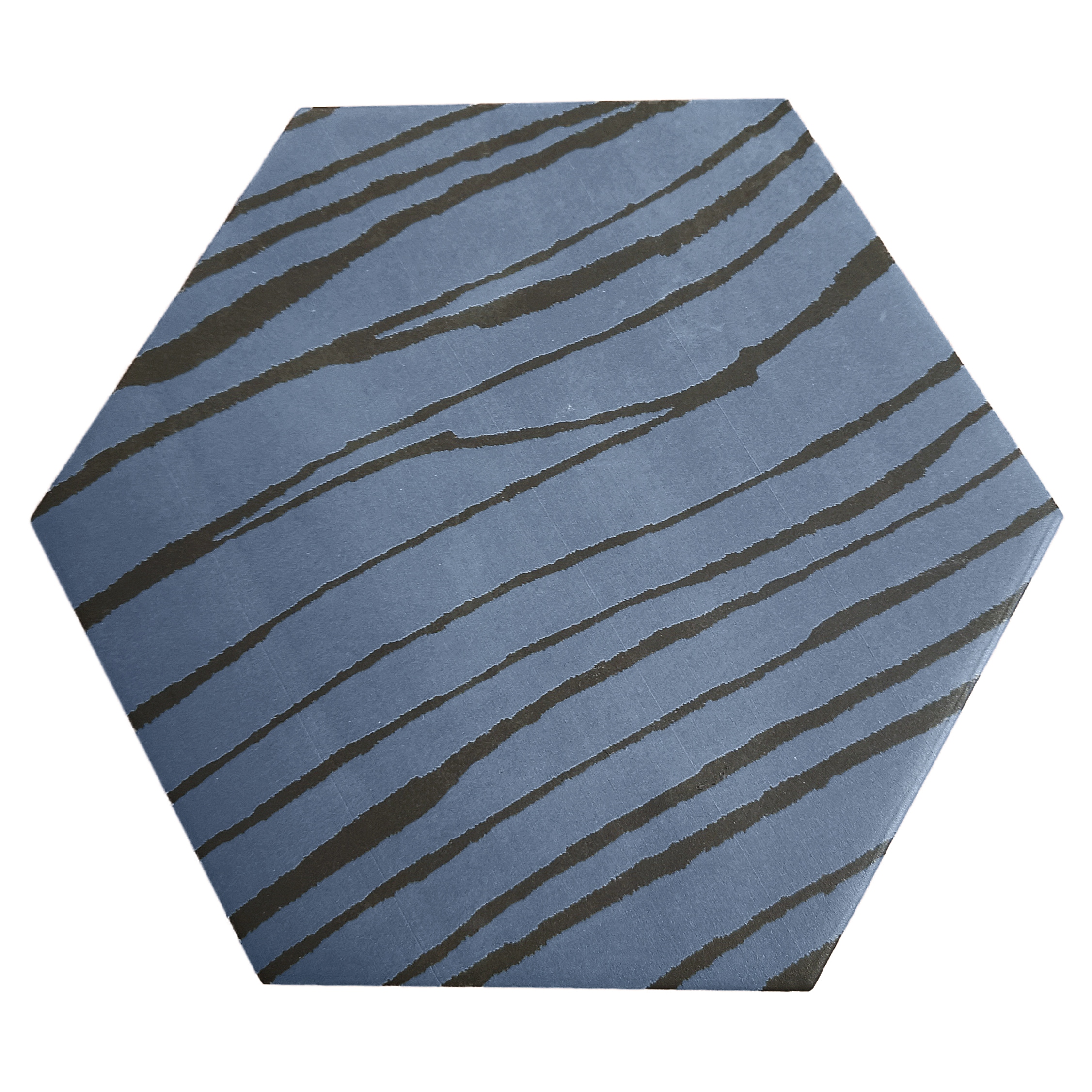 Artmore Tile EXT3RD107895 Sample - Modern Hex Zen Smoke Blue 8-in x 9-in Matte Porcelain Encaustic Hexagon Floor and Wall Tile