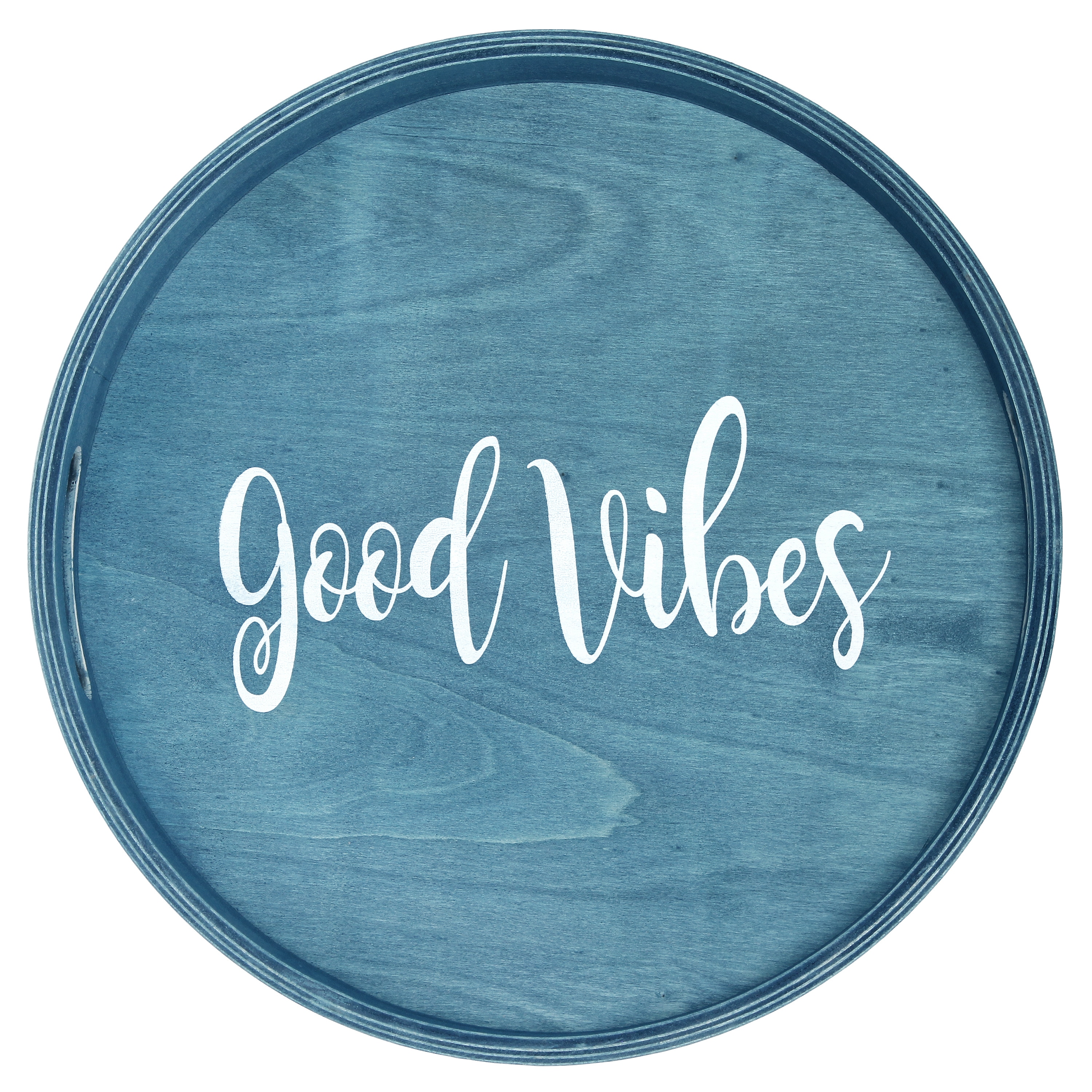 Elegant Designs HG2013-BGV 13.75-in x 13.75-in Blue Wash Round Serving Tray