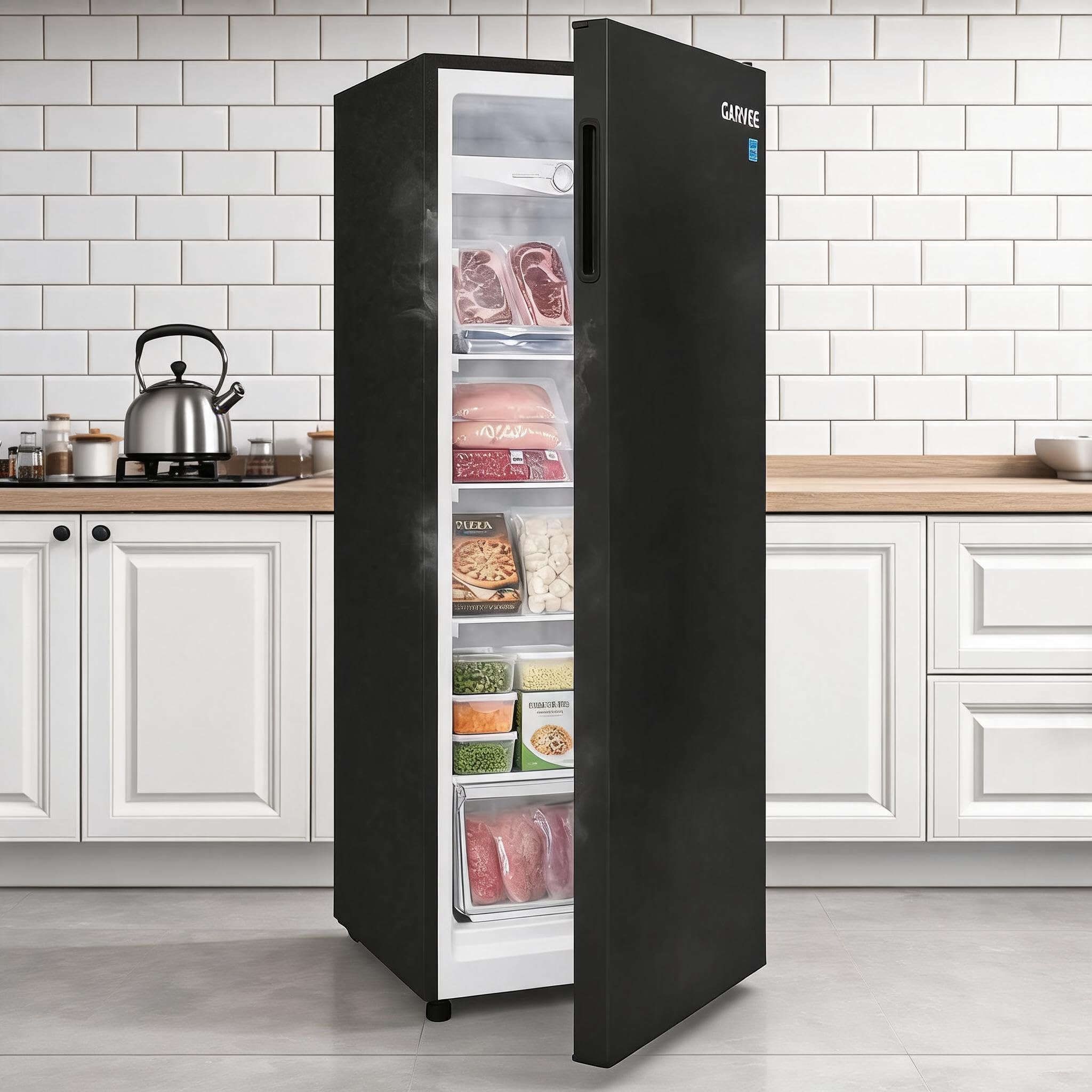GarveeLife - 6.8-cu ft Convertible Upright Freezer with Mechanical Temperature Control (Black)
