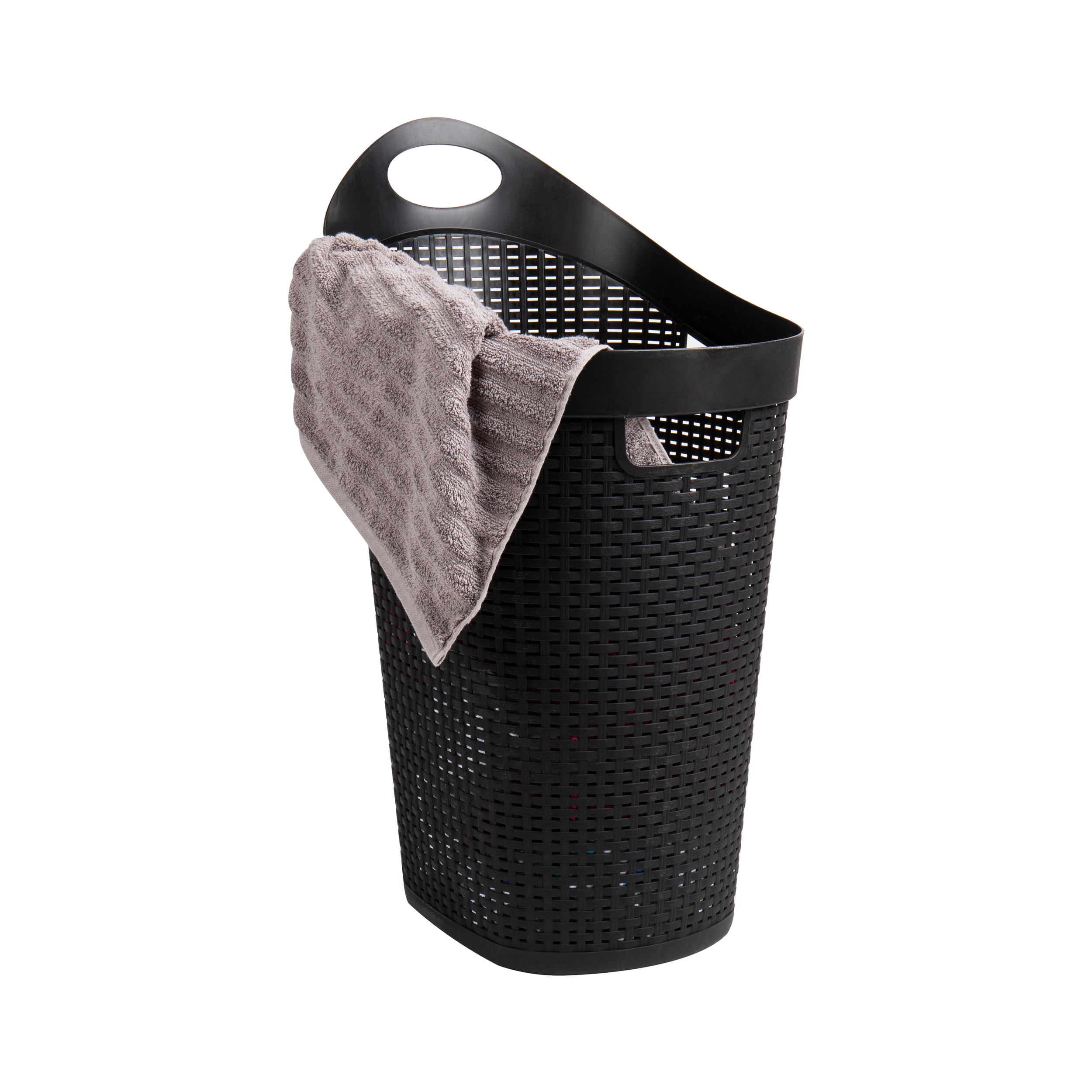 Mind Reader 60HWHEEL-BLK Black Plastic Laundry Hamper