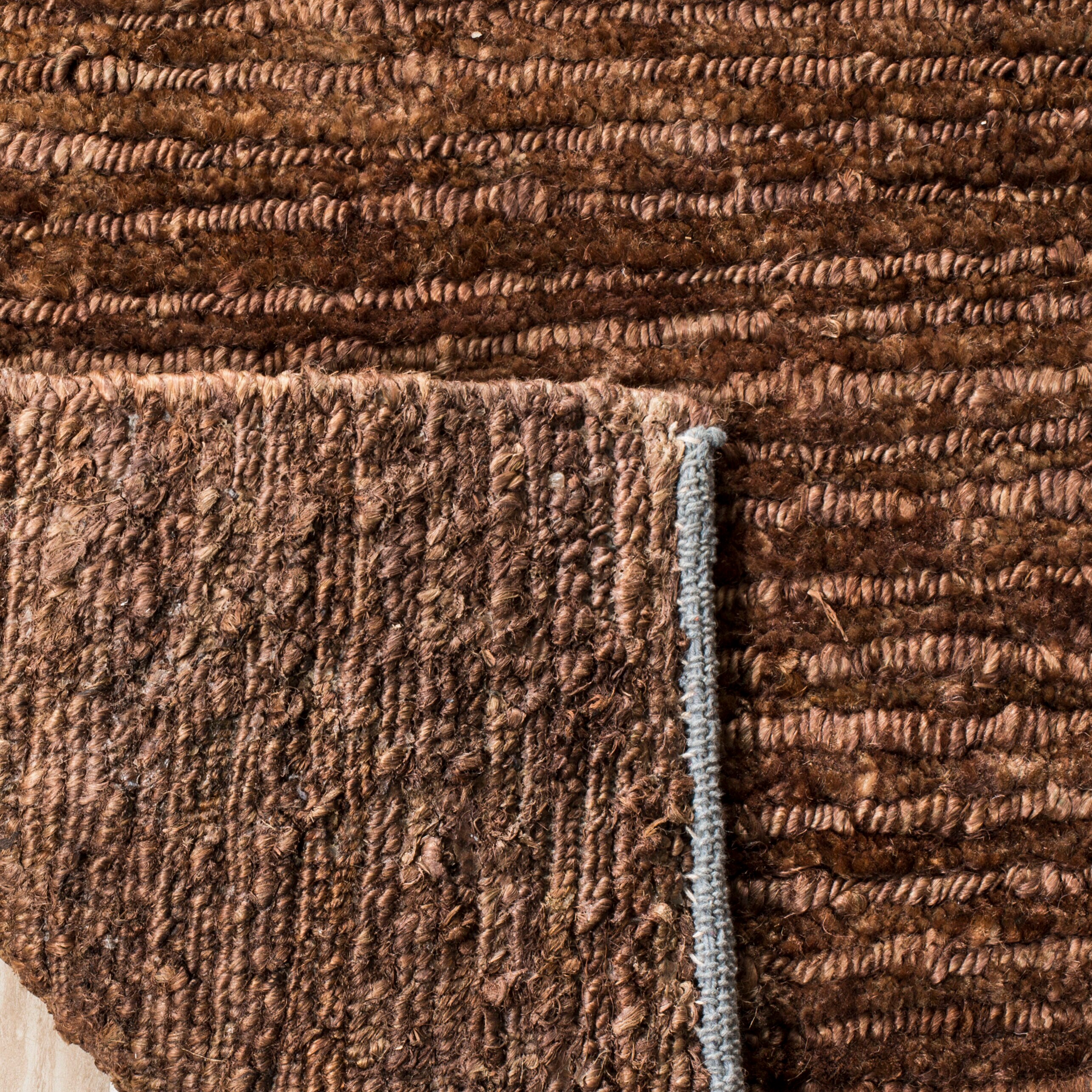 Handmade Brown Wool Reversible 8' x 10' Area Rug