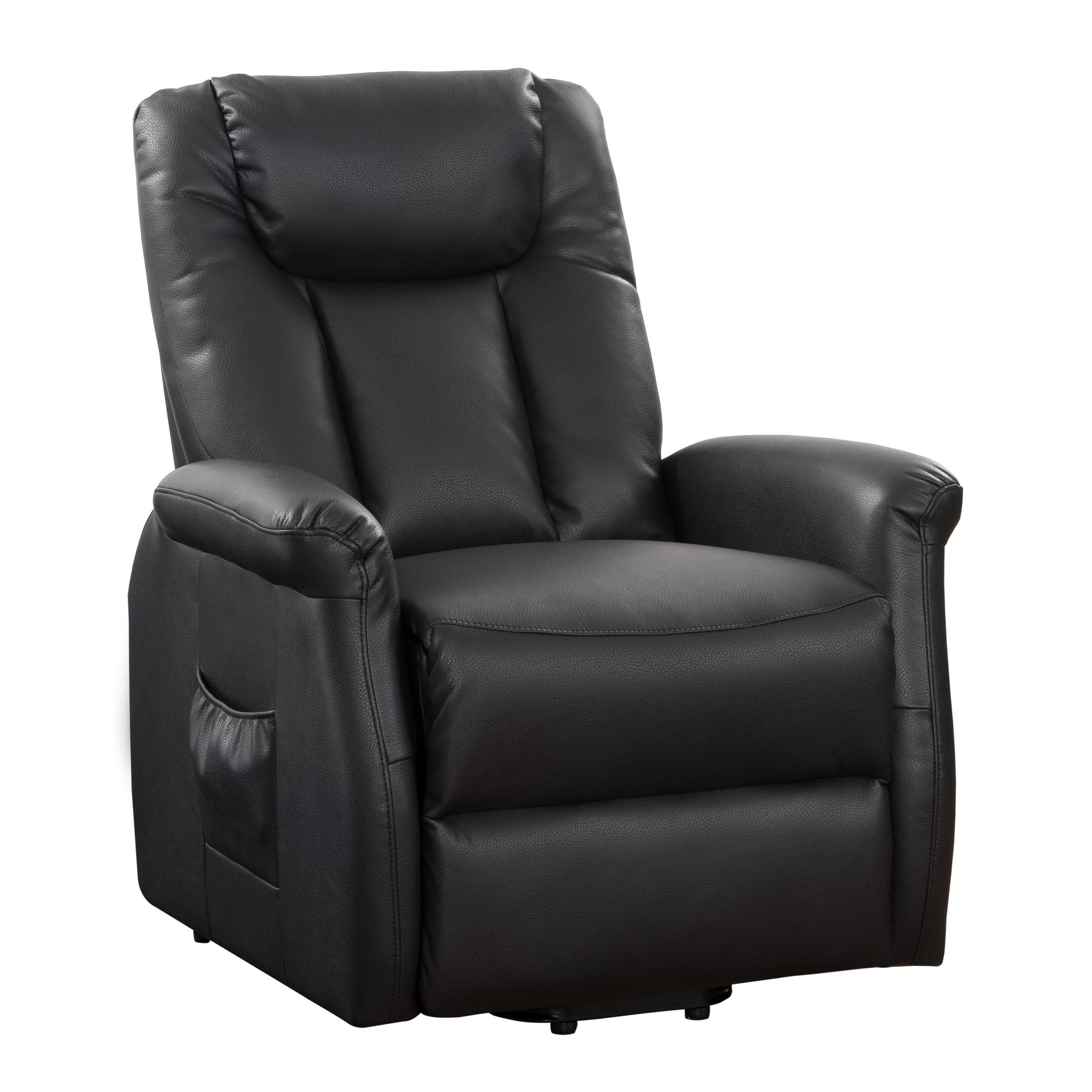 Corliving Arlington Black Faux Leather Upholstered Powered Reclining 