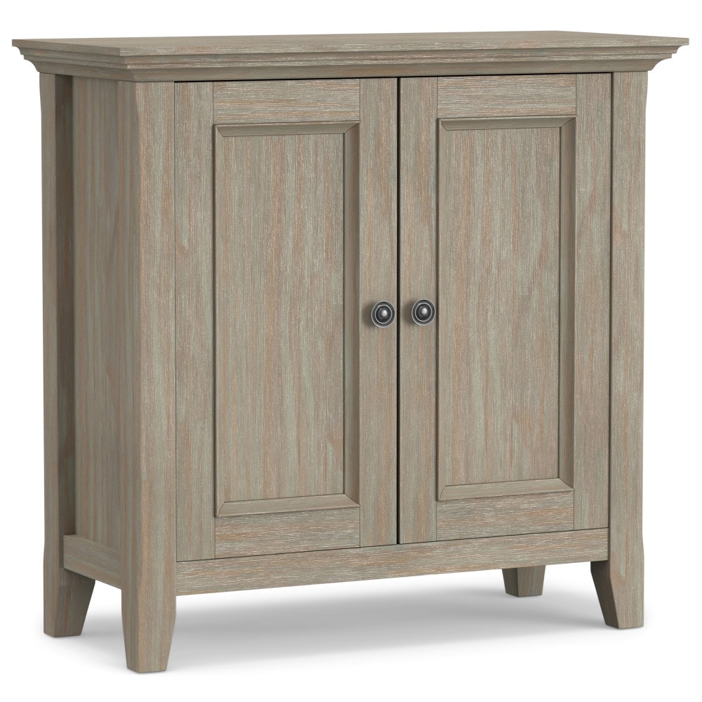 Simpli Home AXCAMH14-GR Amherst Distressed Grey Transitional Wood Media Cabinet
