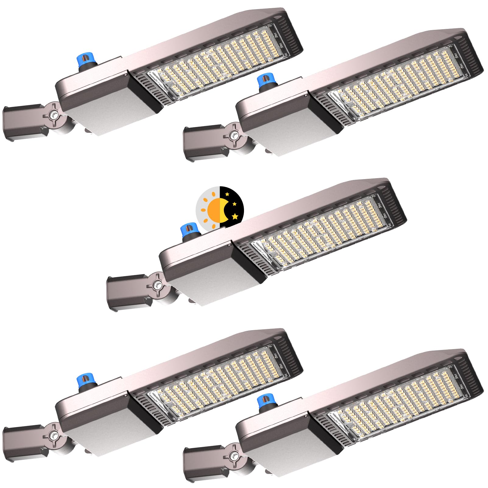 AOIZGMY 320W LED Parking Lot Lighting 63000 Lumens 5000K Outdoor Pole Mount SlipFitter IP65 Waterproof 6KV Surge Protection 5 Pack #LAZ0812Z343