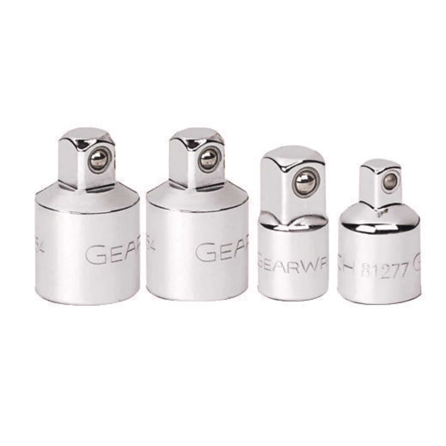 GEARWRENCH 81217 4 -Piece 1/4-in 3/8-in 1/2-in to 1/4-in 3/8-in 1/2-in Standard socket adapter