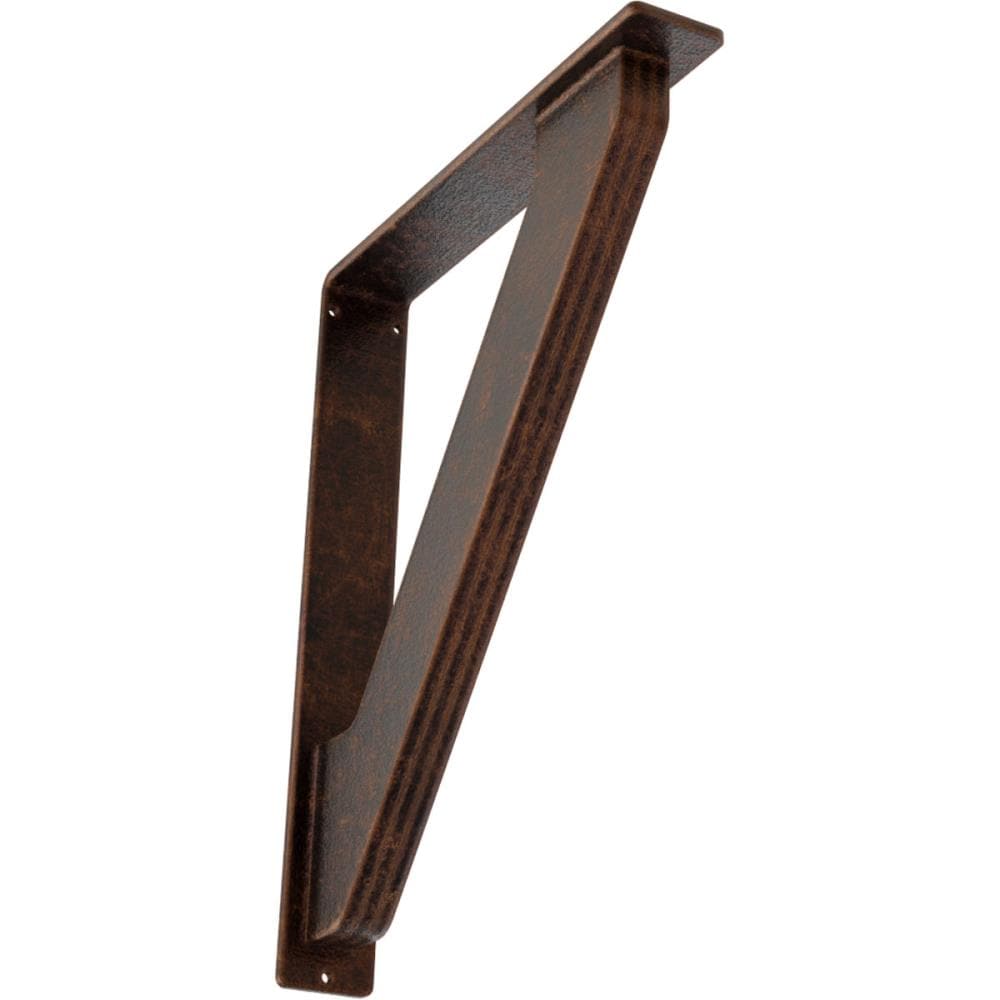 Ekena Millwork BKTM02X12X15TTRACO Traditional 12-in x 2-in x 15-in Antique copper Wrought iron Countertop support bracket