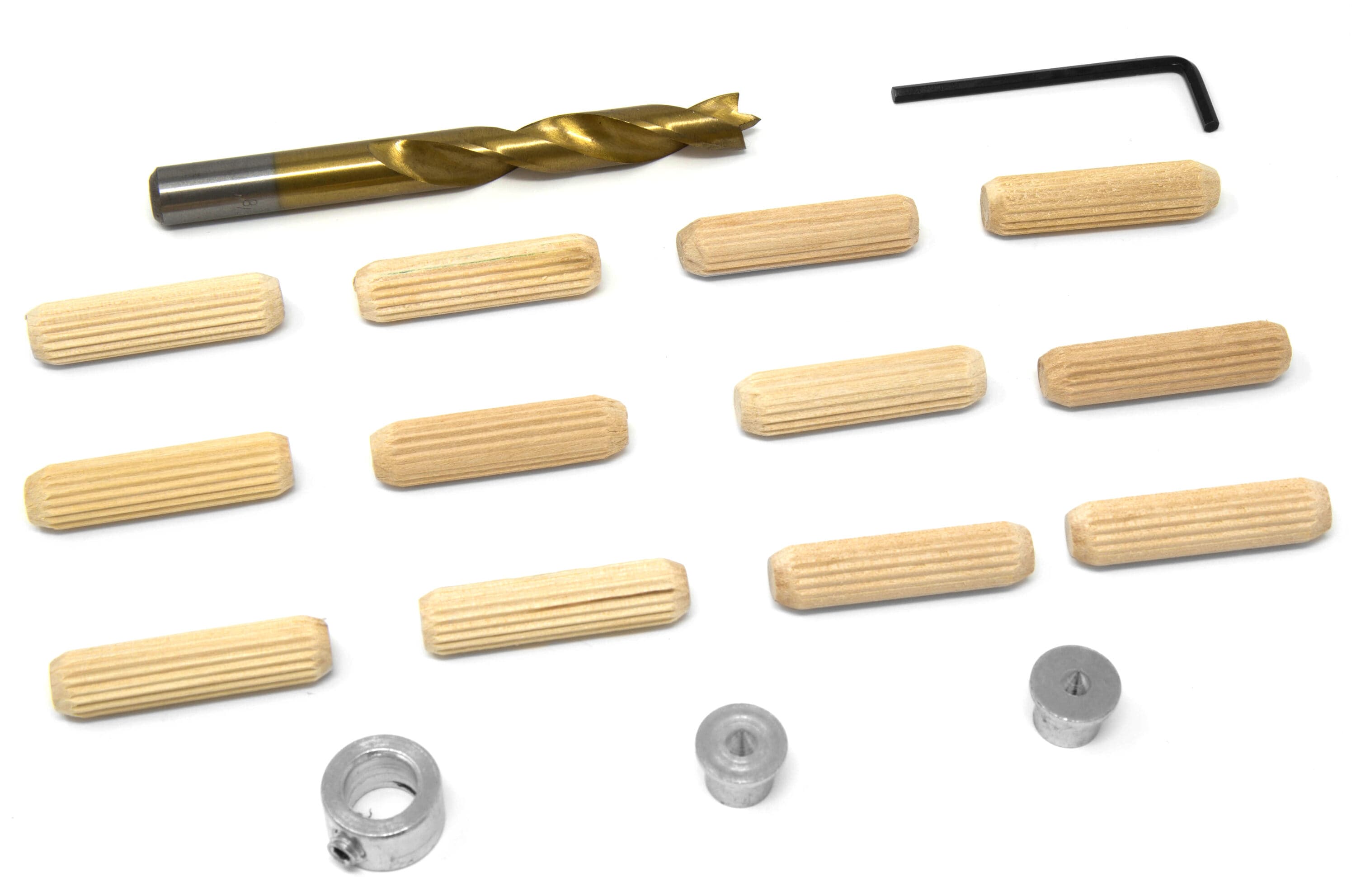 WEN JN038D Jn038d 3/8-inch Wooden Doweling Kit with Drill Bit, Stop Collar, and Fluted Birch Wood Dowels