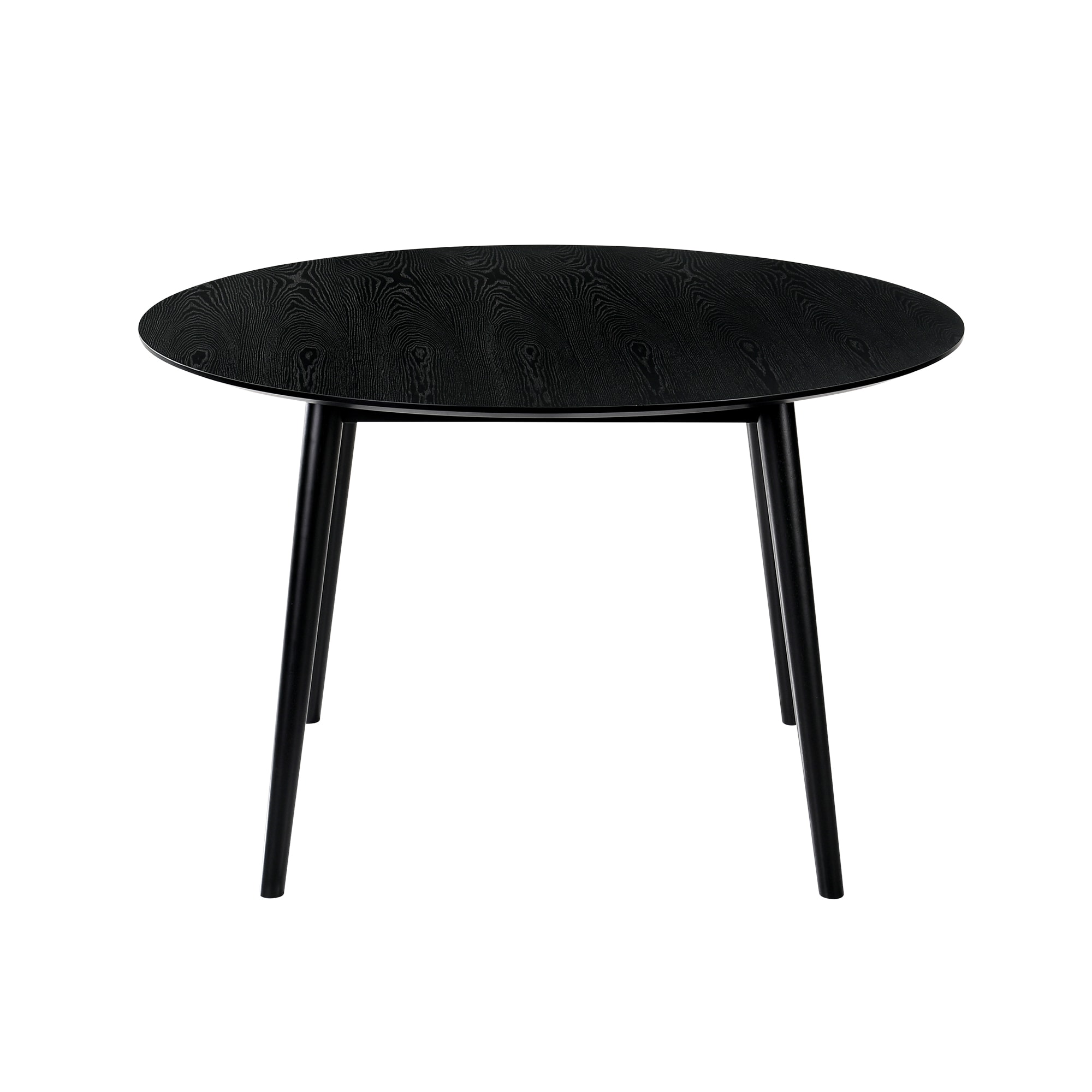 Scandinavian Modern 48" Black Wood Round Dining Table