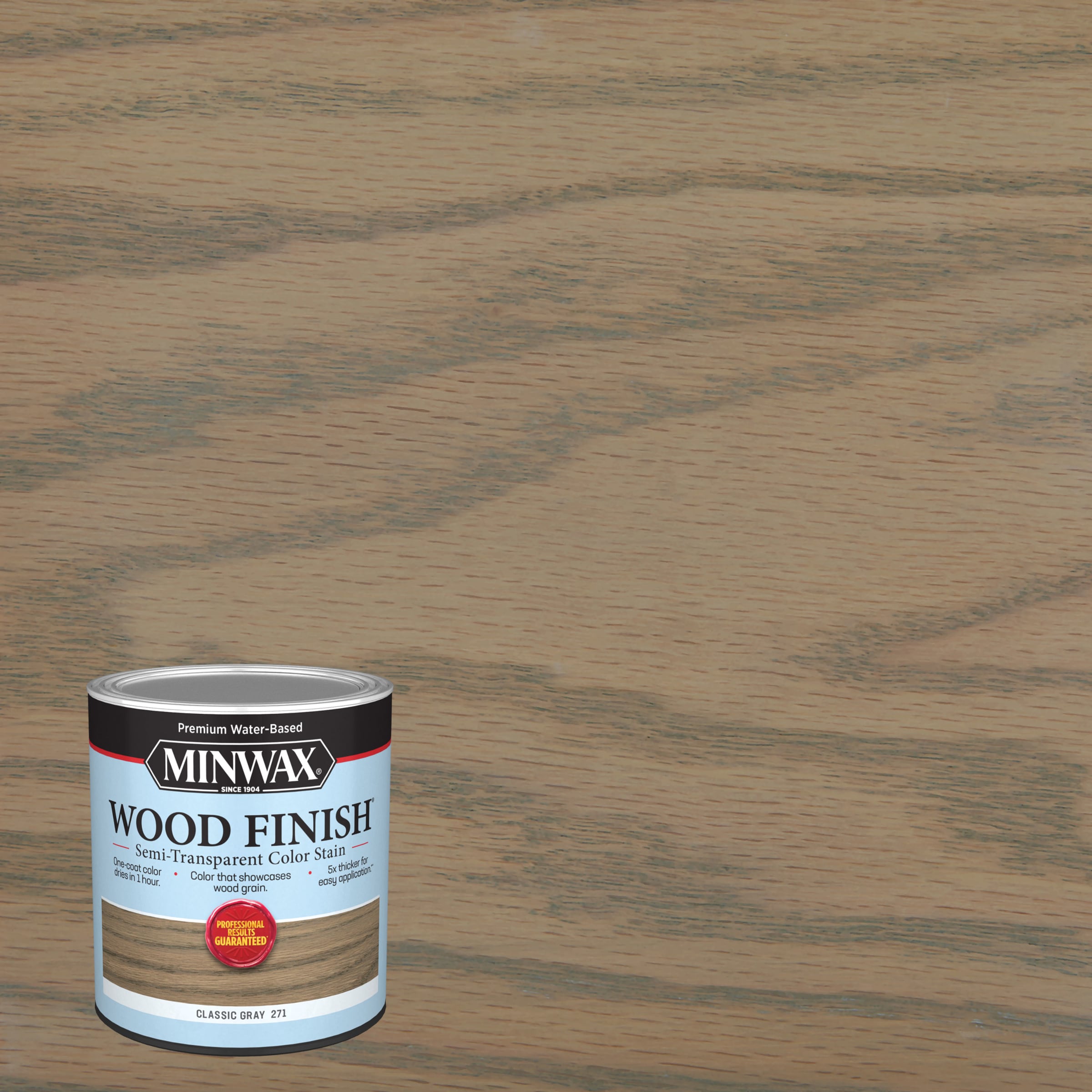 Minwax 108200000 Wood Finish Water-based Classic Gray Semi-transparent Interior Stain ( 1-quart )