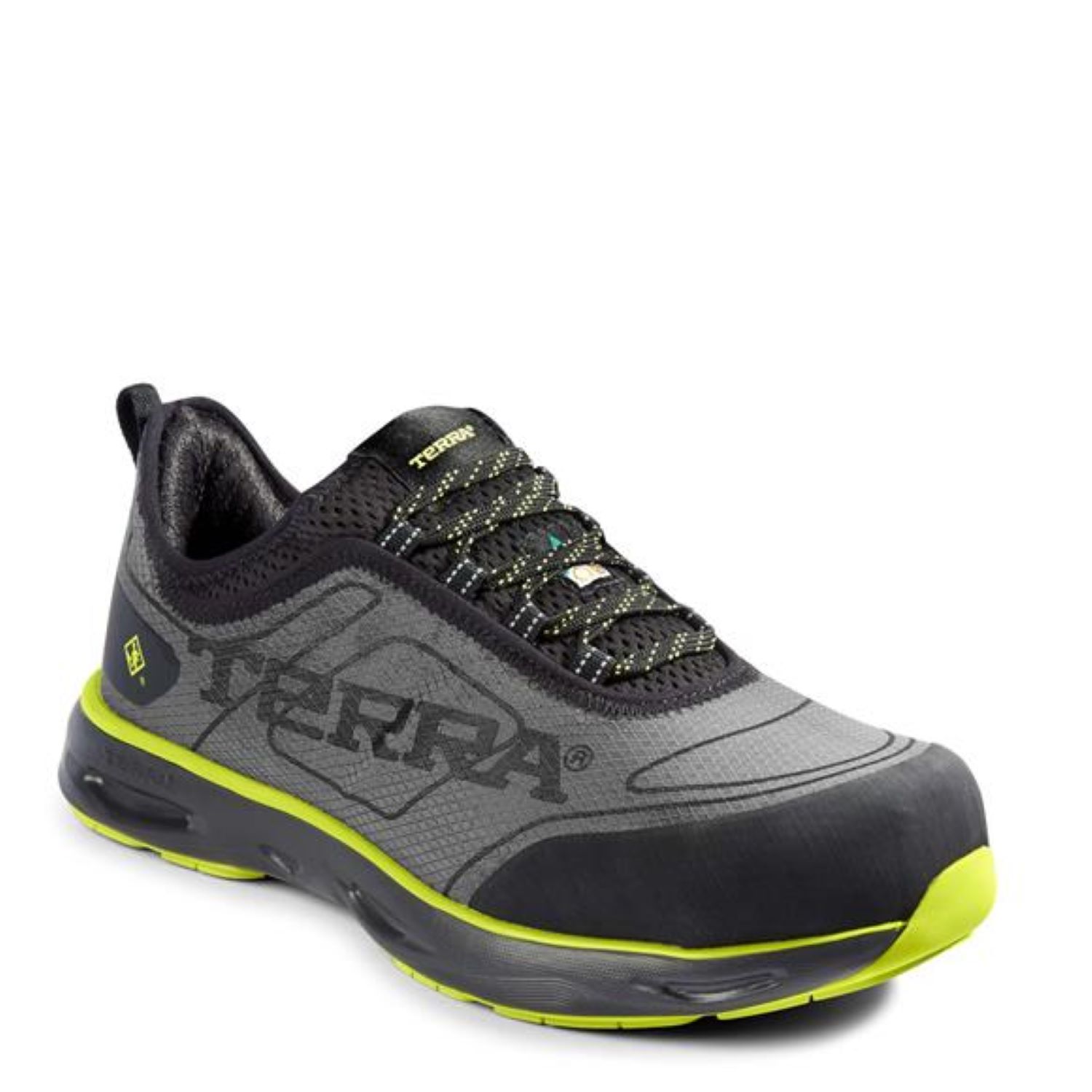 Terra 195438400307 Size: 10.5 Medium Mens Black/Lime No (Not Recommended For Wet Areas) Steel Toe Work Boots