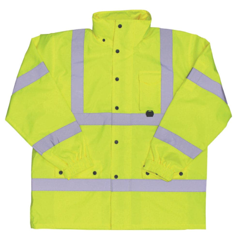 Boss  Hi Vis Yellow Polyester Rain Jacket XXL Unisex Big and Tall