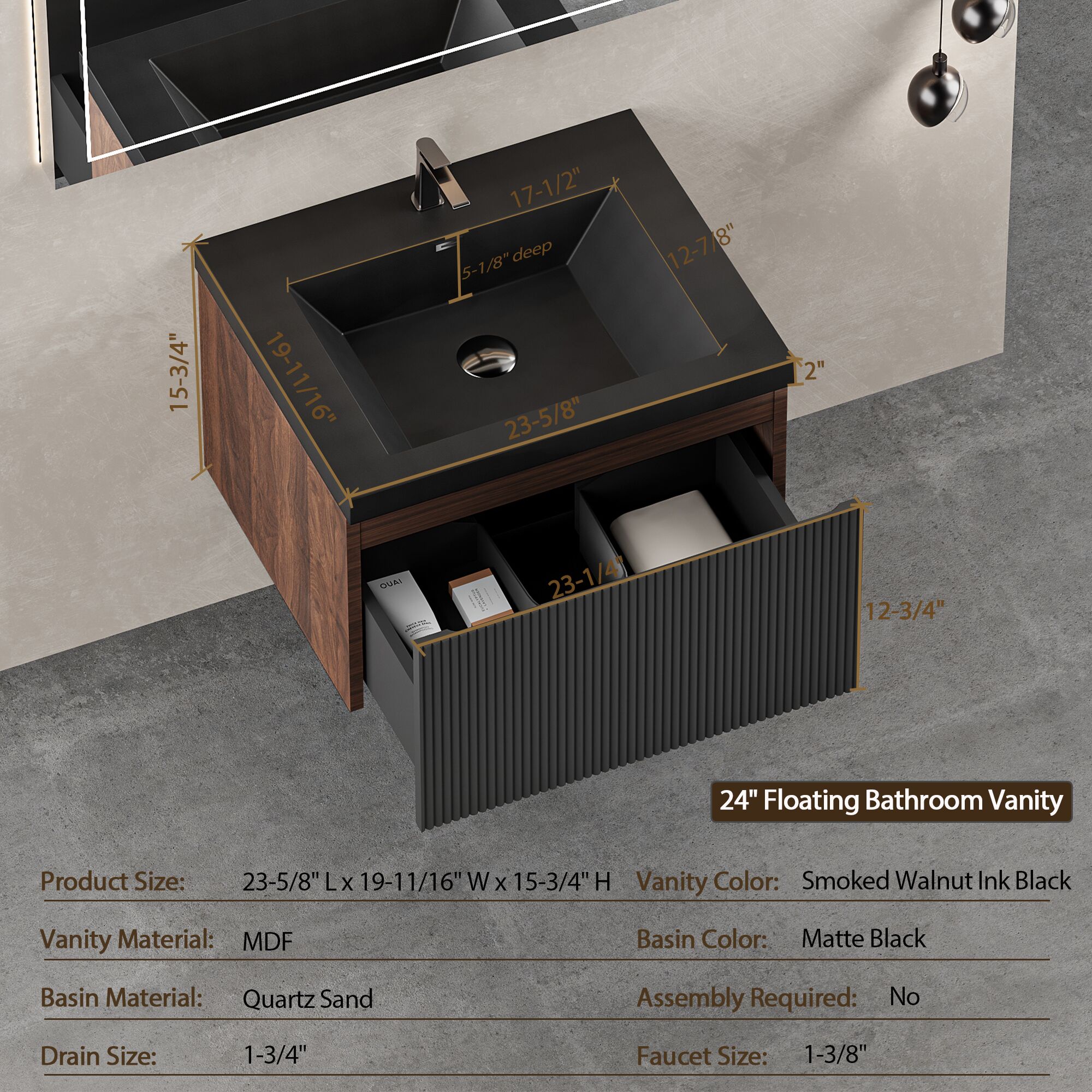 Forclover ABH-93BK24 Bath-Vanity-Combo - View #7