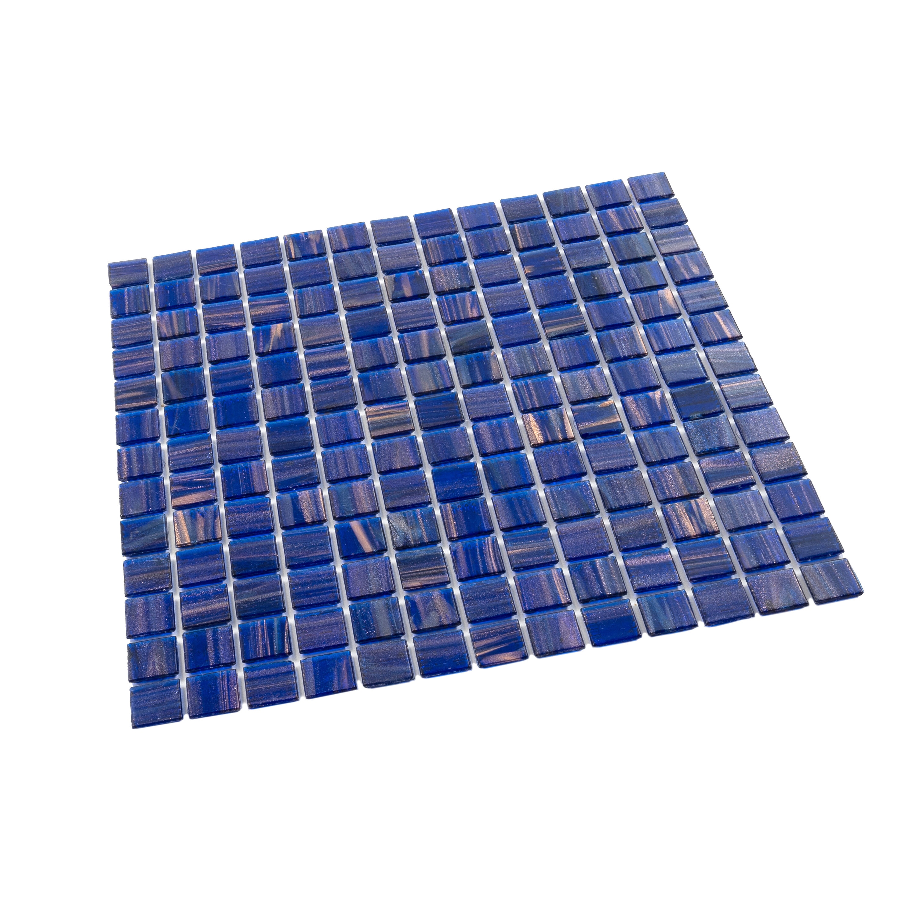 Celestial Royal Blue and Gold Glass Mosaic Wall and Floor Tile