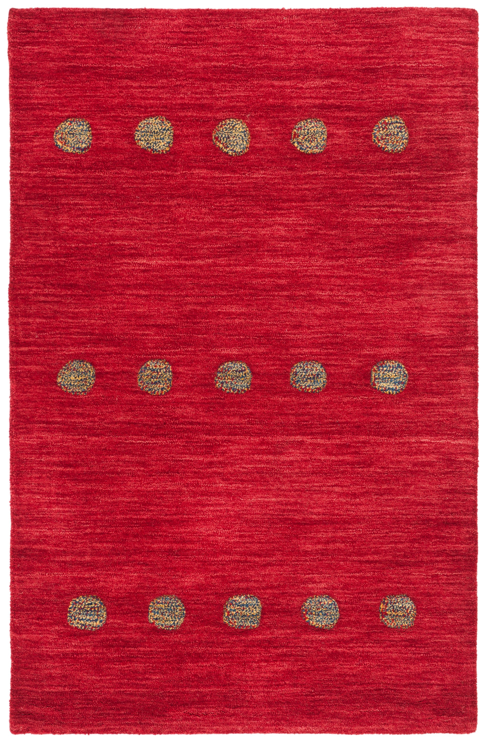 Transitional Red Wool 3' x 5' Hand-Knotted Area Rug