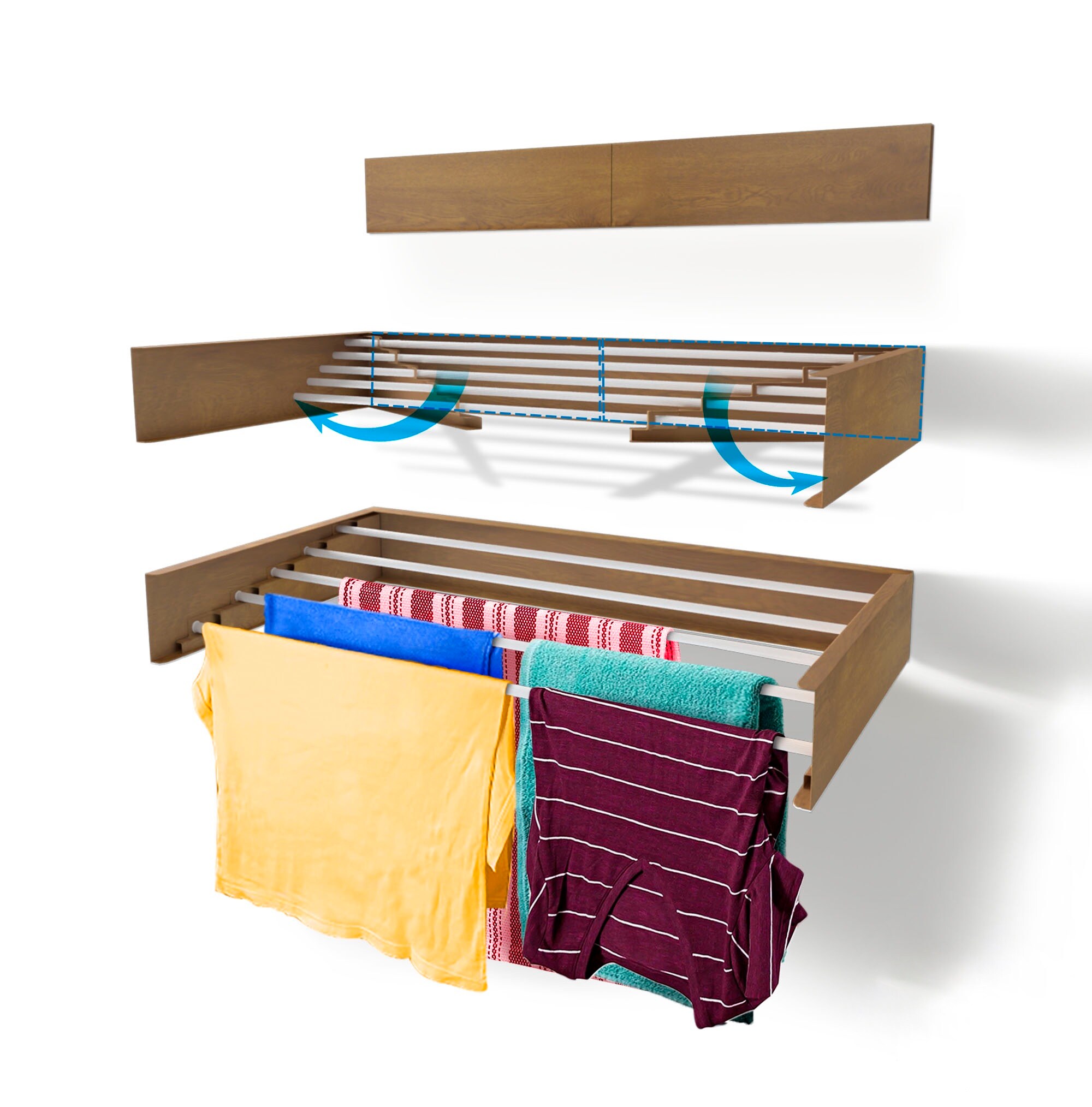 Danya B. 1-Tier 35.75-in Wood Drying Rack in the Clotheslines