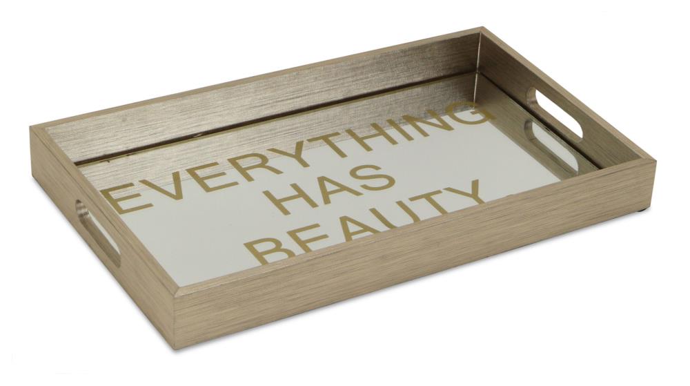 Cheung's 5266 Trays and Caddies 9.5-in x 16-in Gold Rectangle Serving Tray
