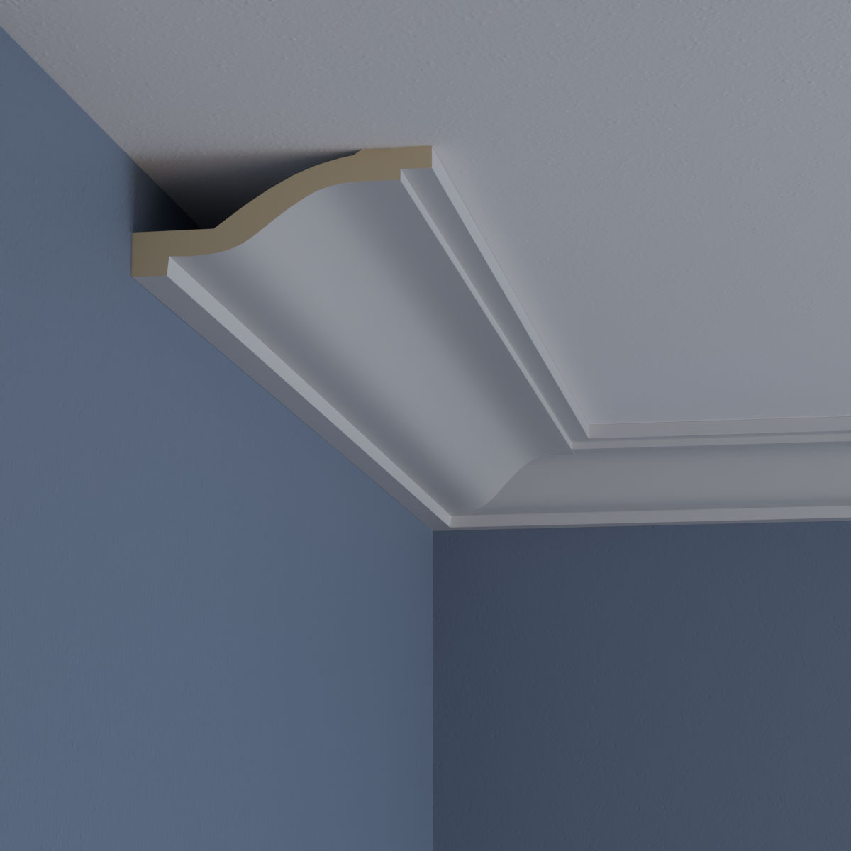 Primed White Polyurethane Smooth Crown Moulding 94.5"