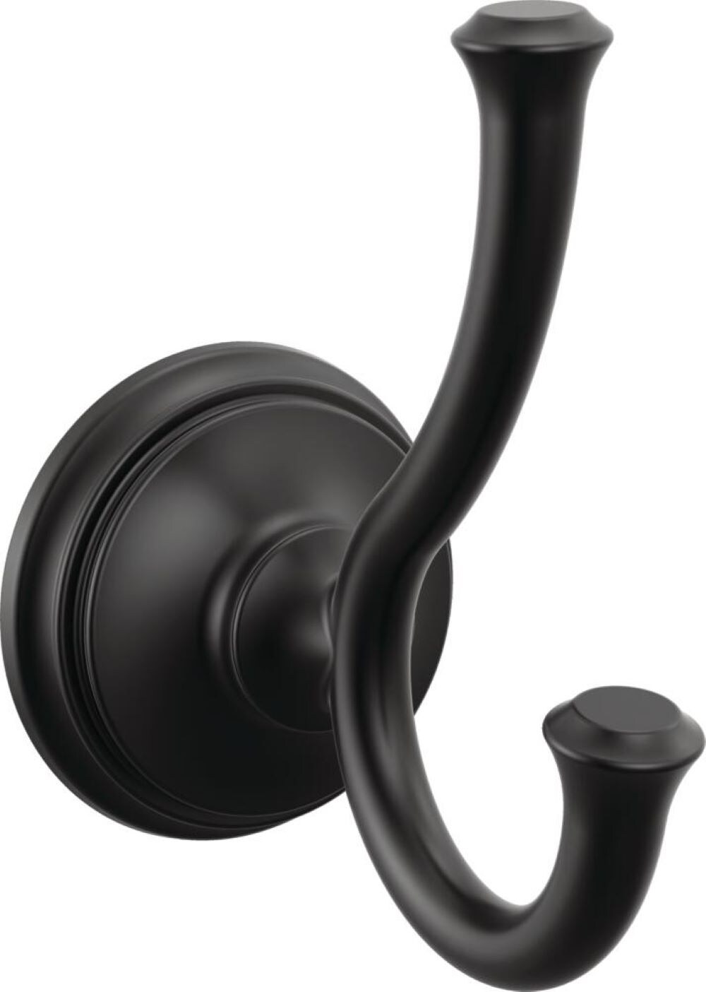 Delta Cassidy Matte Black Double -Hook Wall-mount Towel Hook