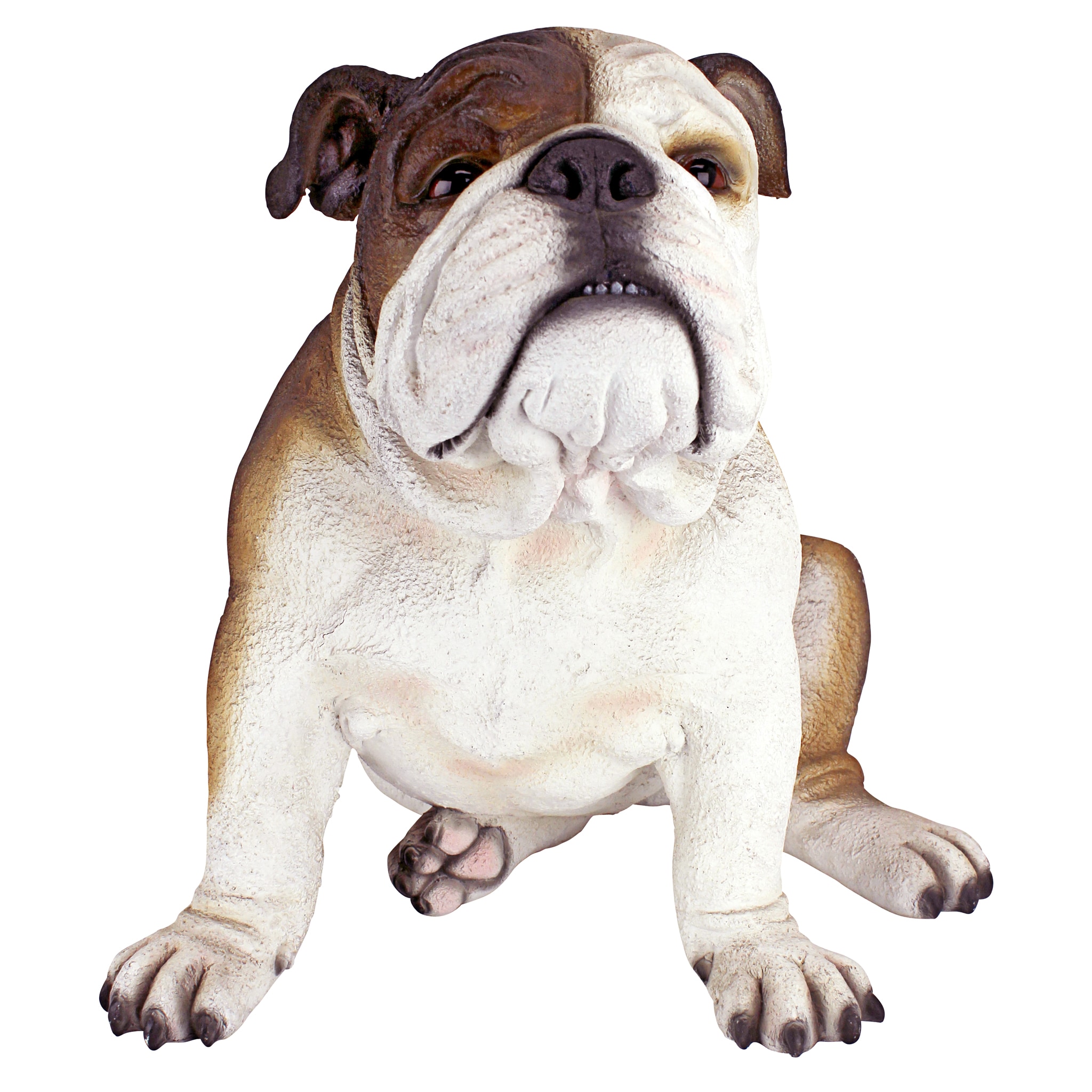 Hand-Painted Life-Like Bulldog Resin Garden Statue