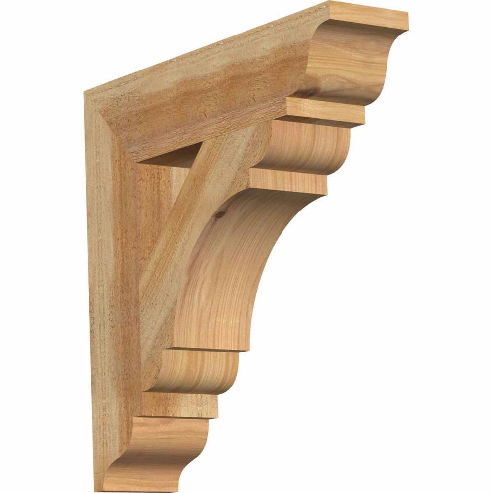 Ekena Millwork BKT04X18X18OLY01RWR Olympic traditional rough sawn 4-in x 18-in x 18-in Western red cedar Brown Wood Standard bracket