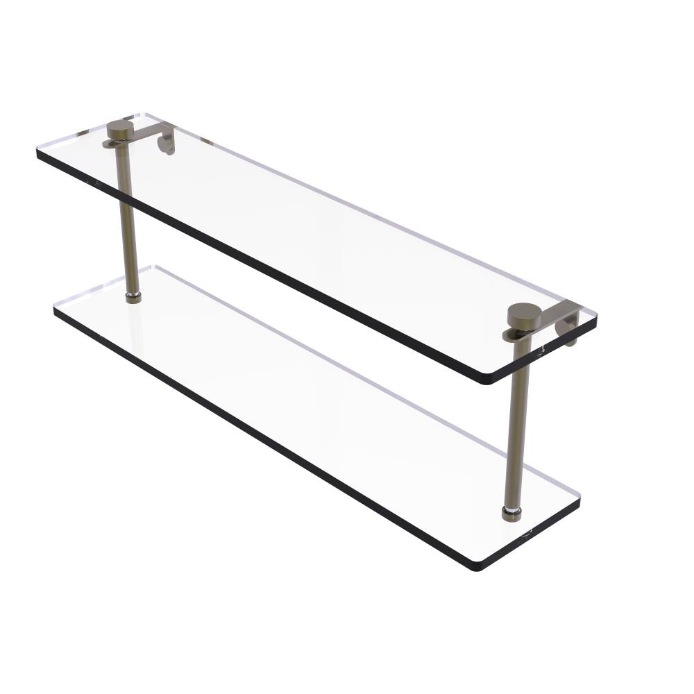 Allied Brass NS-2/22-ABR Antique Brass 2 -Tier Wall mount Bathroom Shelf ( 22-in x 8-in x 5-in )