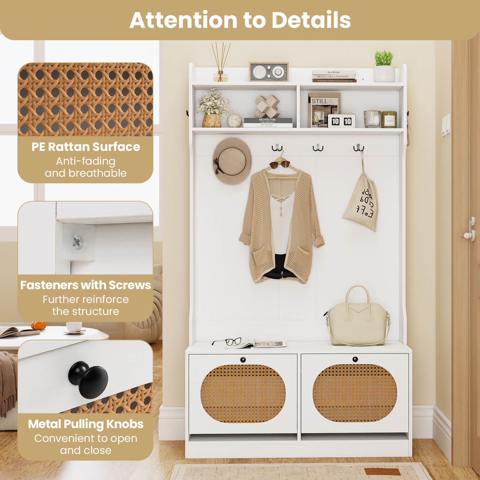 Costway HCST09077 Coatrack-Stands-Pedestals - View #3